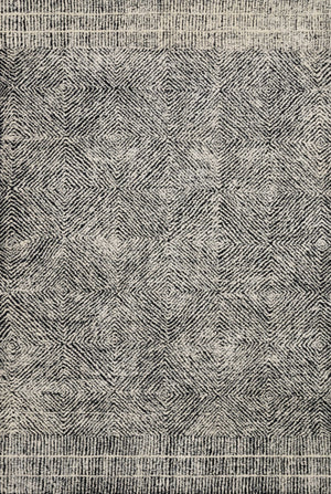 front view of Kopa Black / Ivory luxury Rug