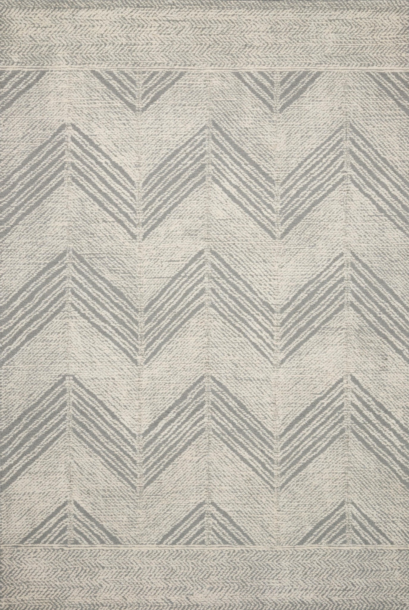 front view of Kopa Grey / Ivory luxury Rug