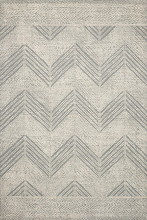 front view of Kopa Grey / Ivory luxury Rug