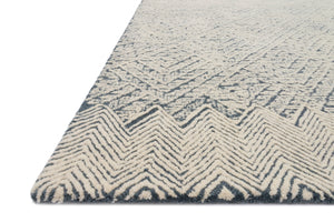 side view of Kopa Blue / Ivory luxury Rug