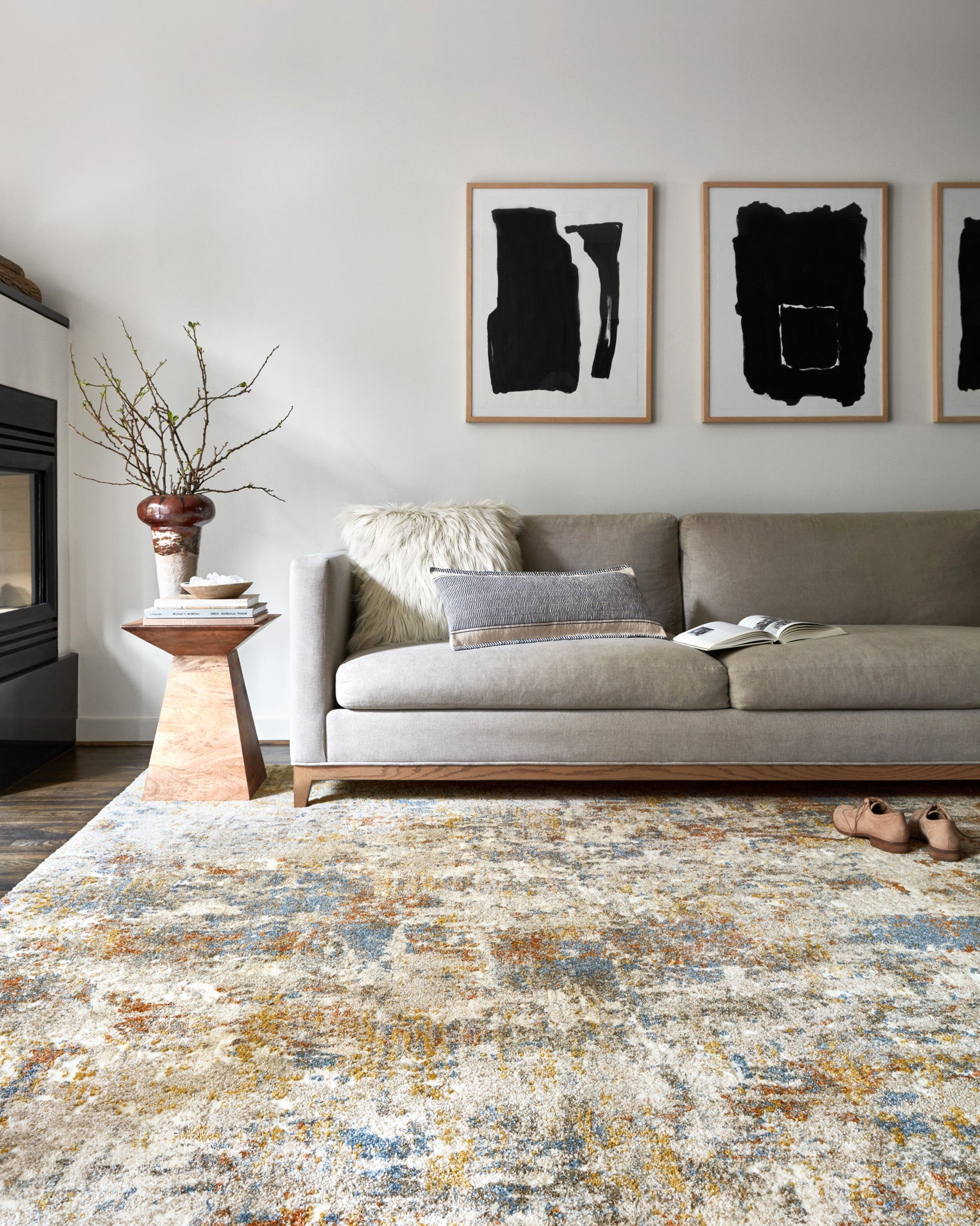 angle view of Landscape Multi luxury Rug