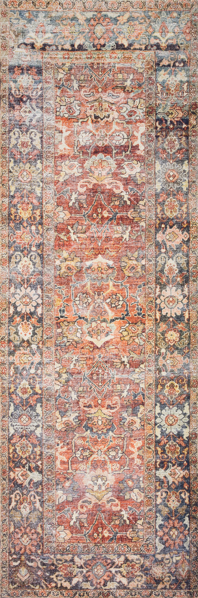 detail view of Layla Spice / Marine luxury Rug
