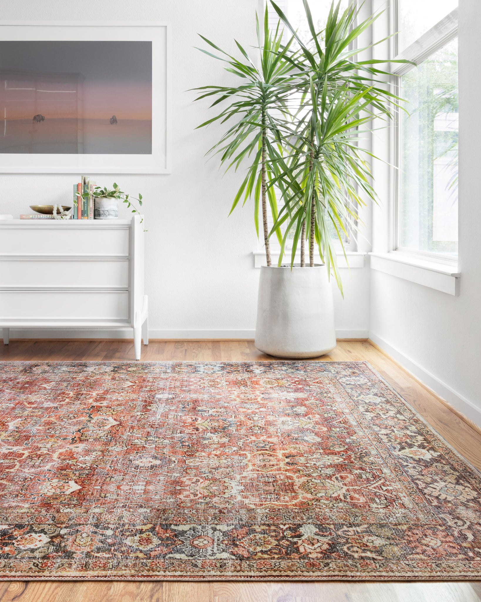 angle view of Layla Spice / Marine luxury Rug