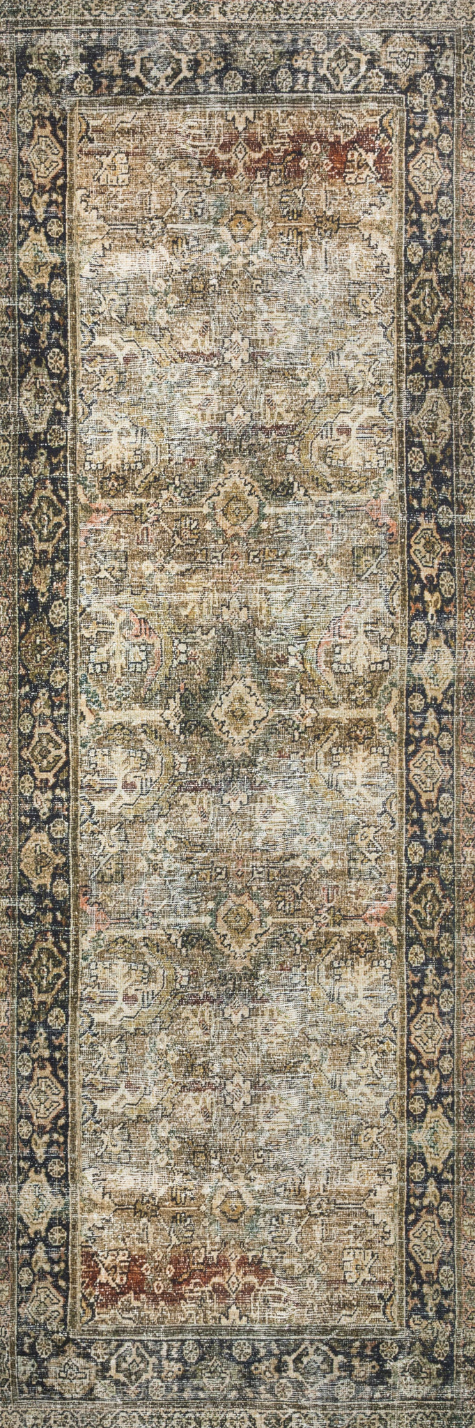 detail view of Layla Olive / Charcoal luxury Rug
