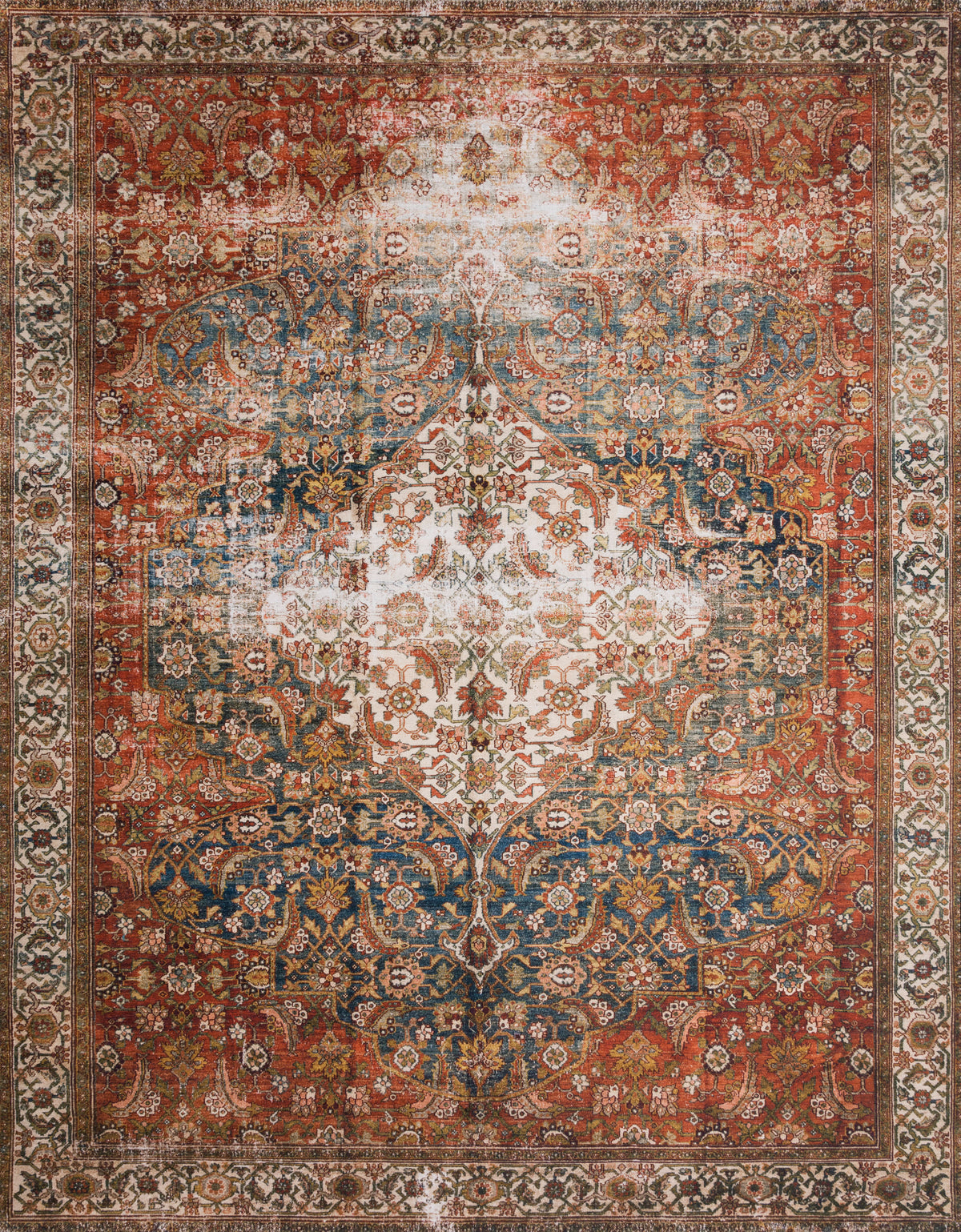 front view of Layla Ocean / Multi luxury Rug