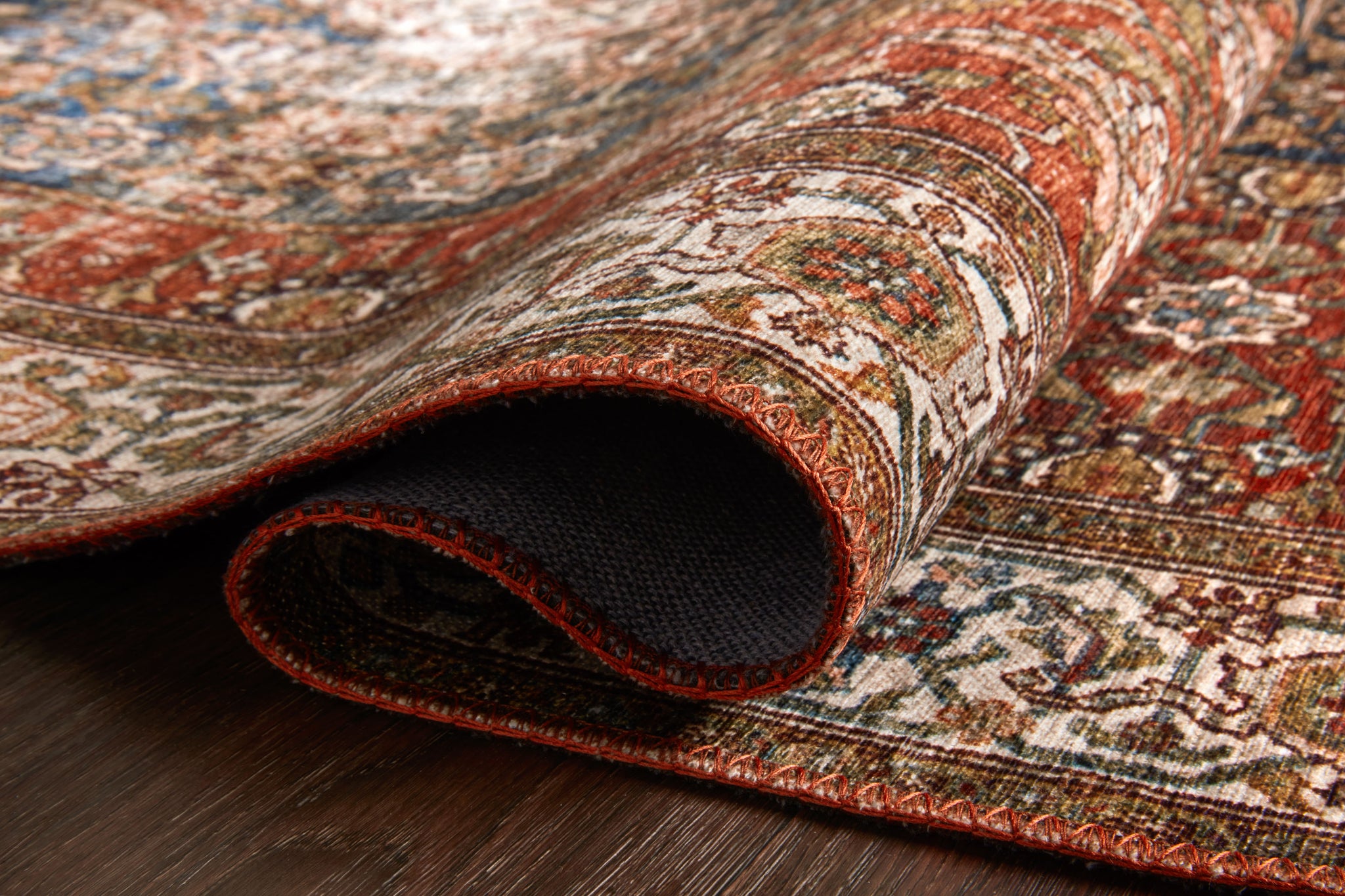 lifestyle view of Layla Ocean / Multi luxury Rug