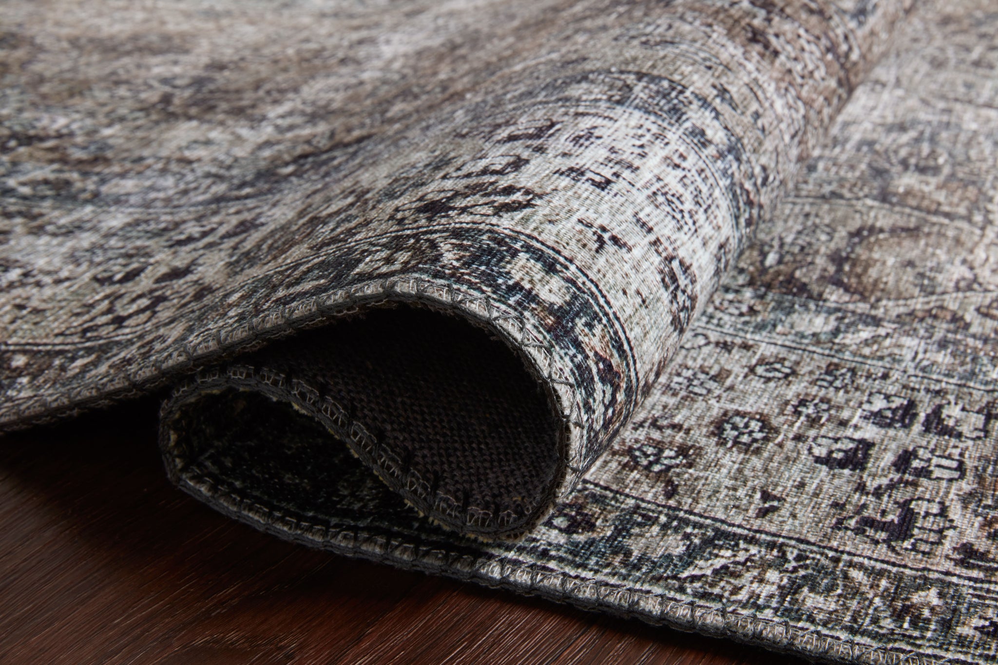 lifestyle view of Layla Taupe / Stone luxury Rug