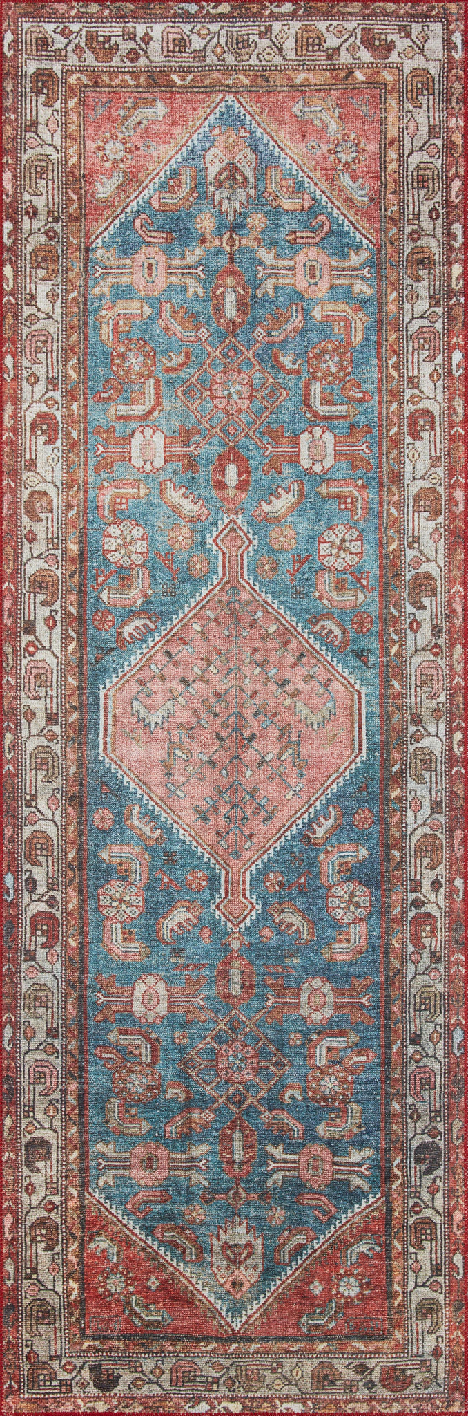 lifestyle view of Layla Marine / Clay luxury Rug