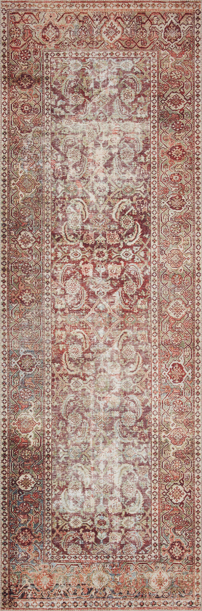 detail view of Layla Cinnamon / Sage luxury Rug