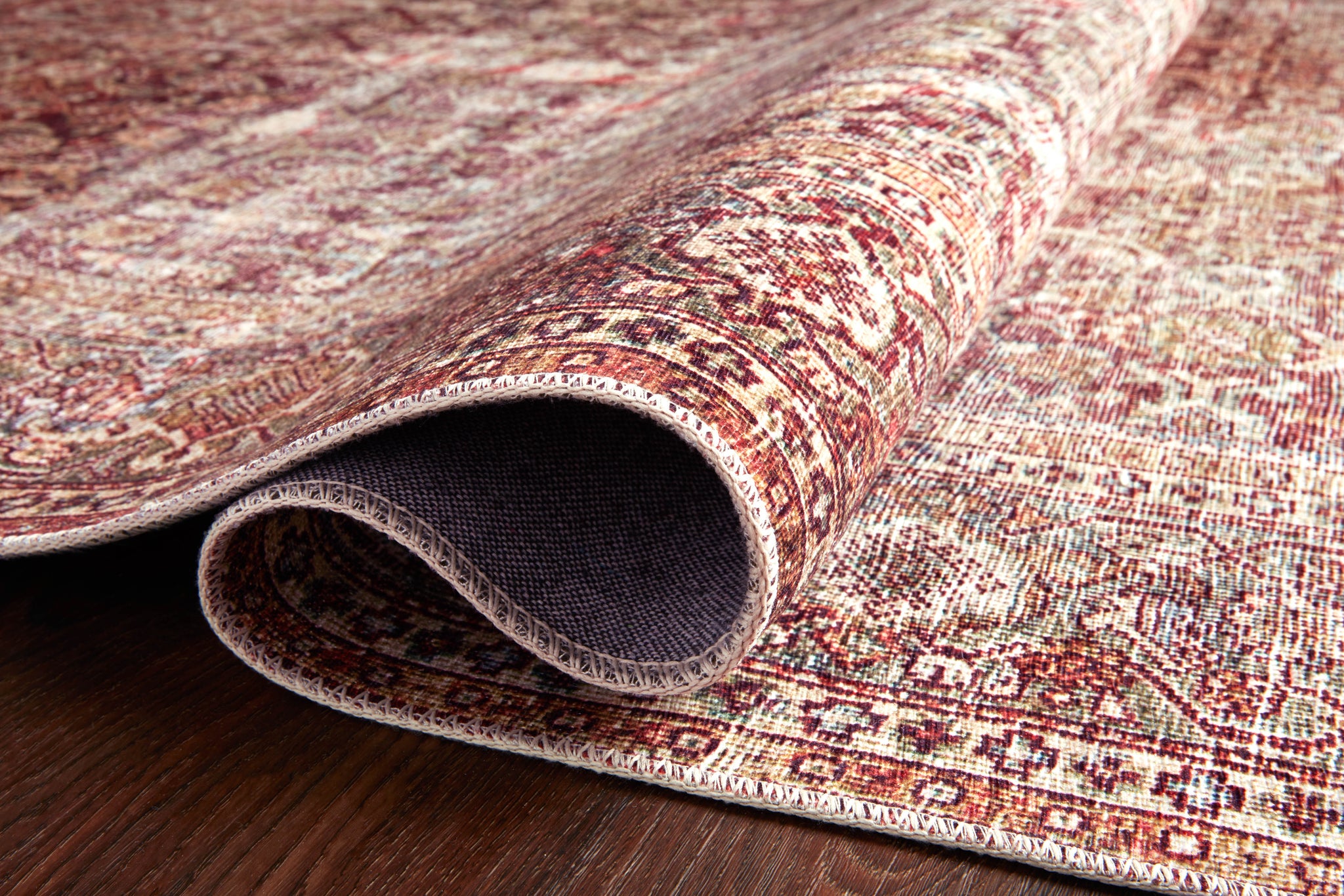 lifestyle view of Layla Cinnamon / Sage luxury Rug