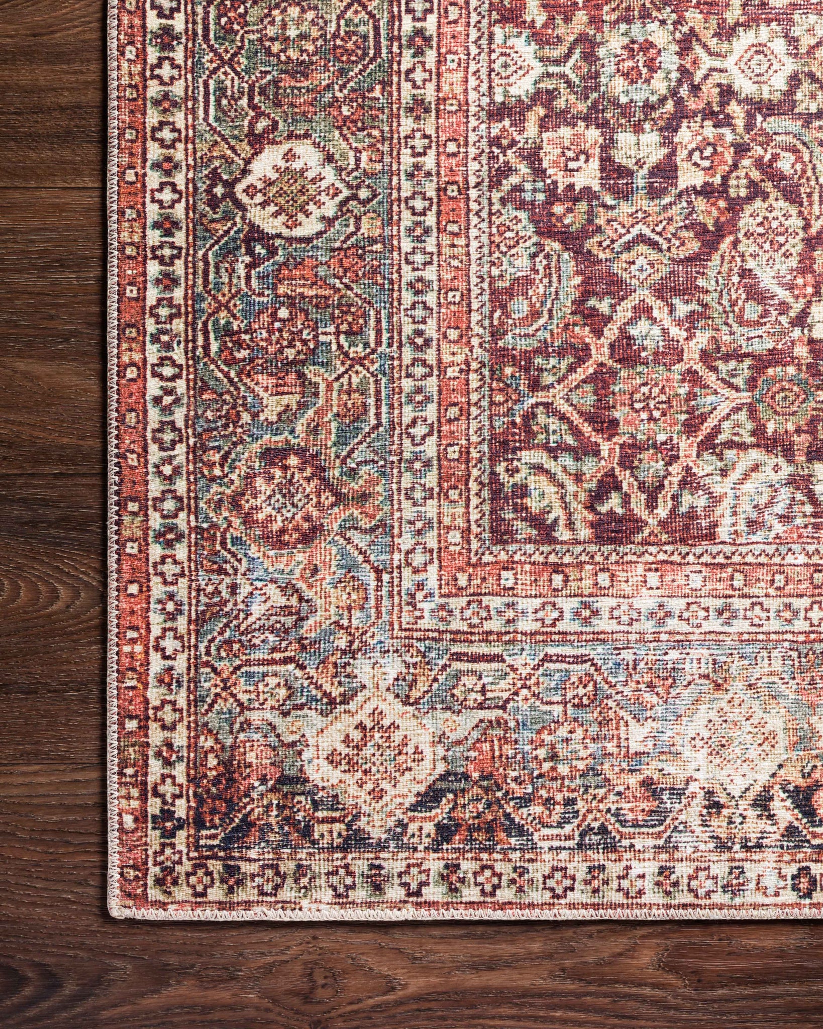 lifestyle view of Layla Cinnamon / Sage luxury Rug