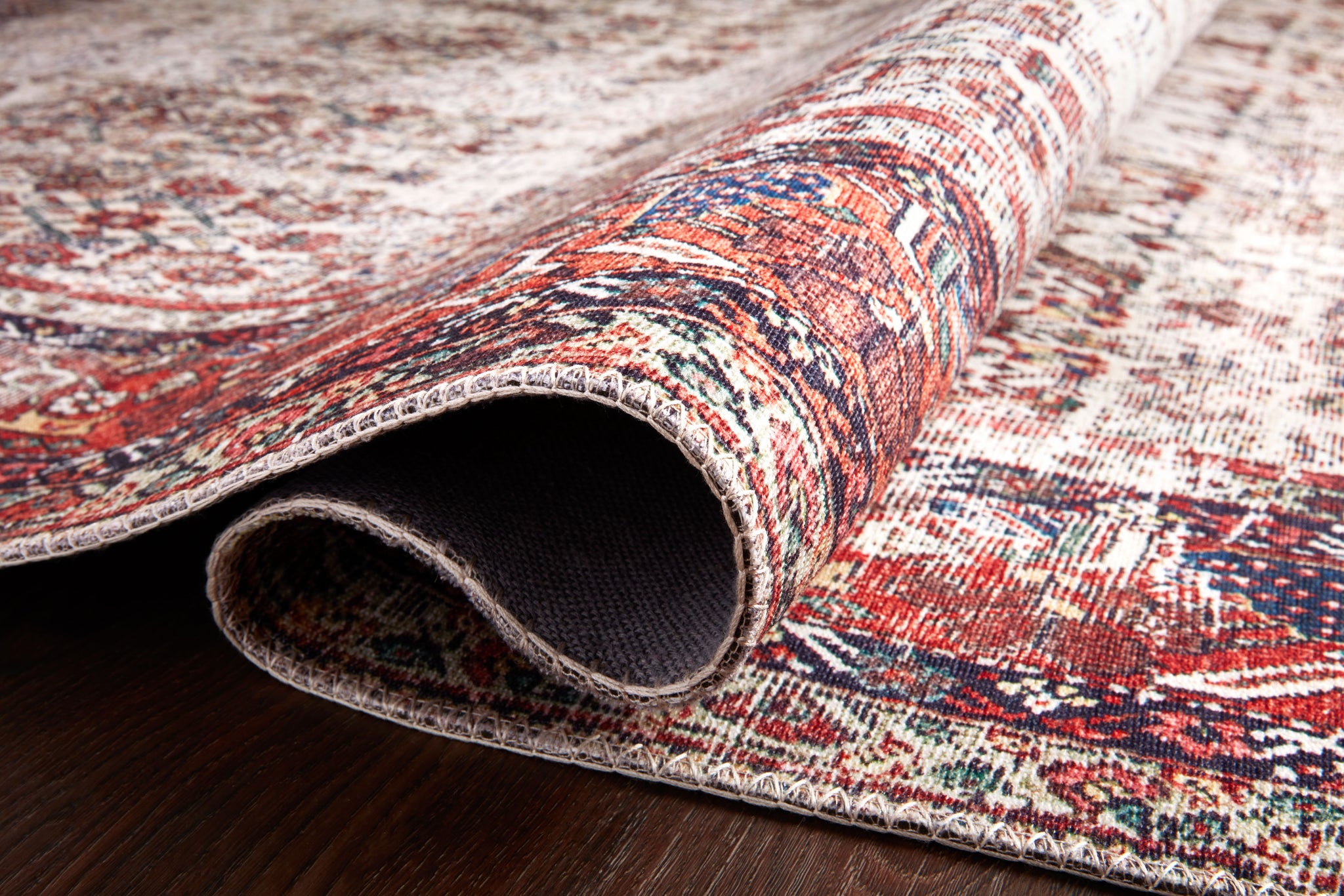 lifestyle view of Layla Ivory / Brick luxury Rug