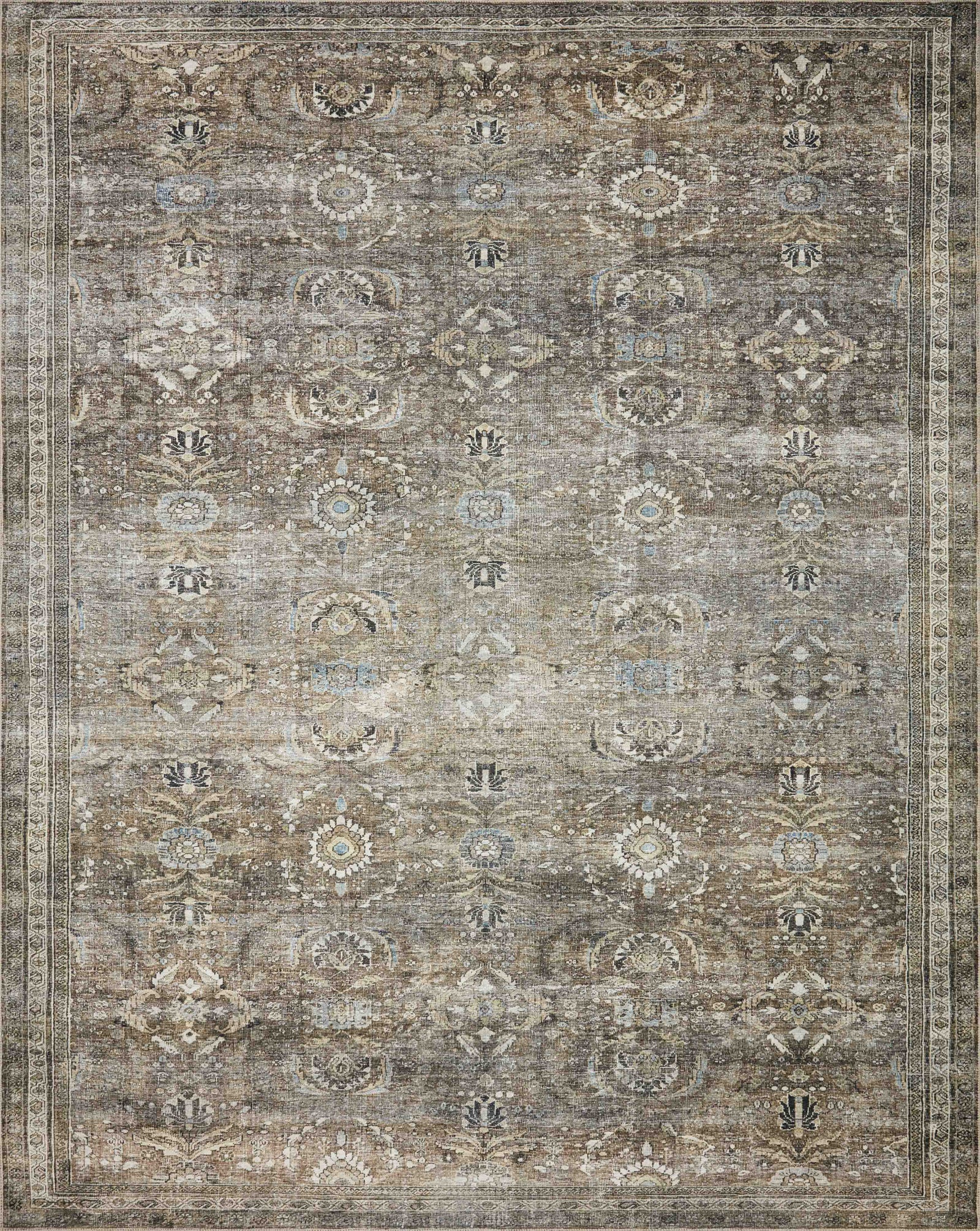 front view of Layla Antique / Moss luxury Rug