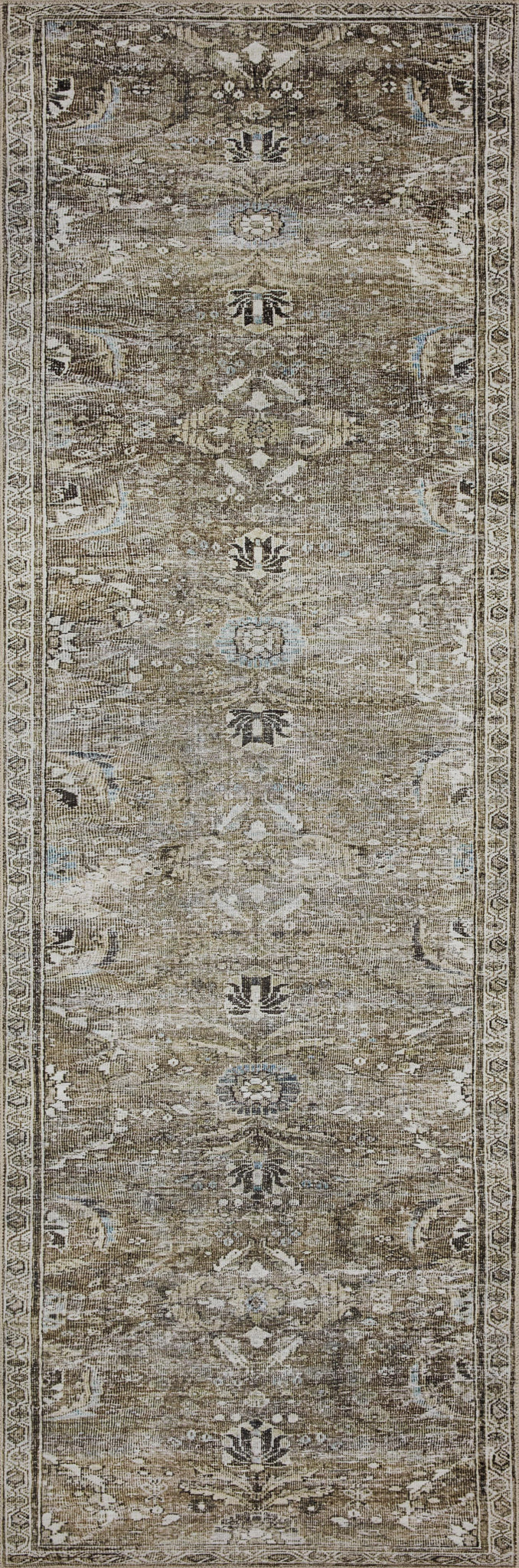 detail view of Layla Antique / Moss luxury Rug