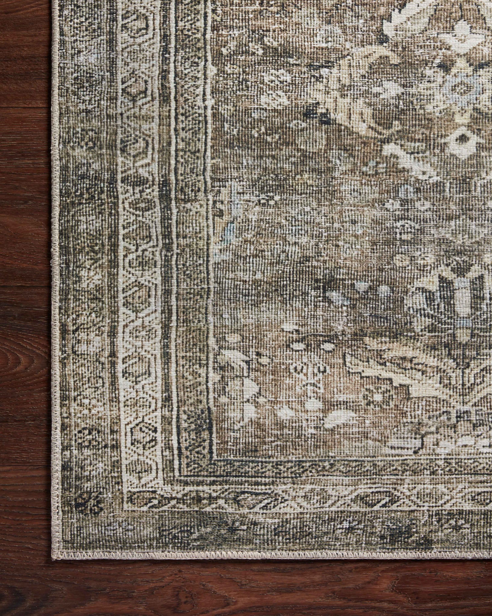 lifestyle view of Layla Antique / Moss luxury Rug