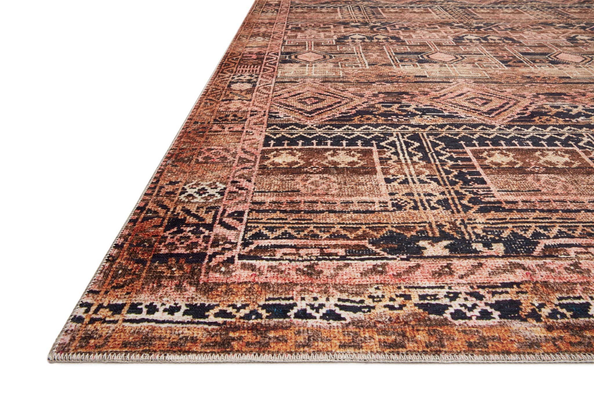 detail view of Layla Mocha / Blush luxury Rug