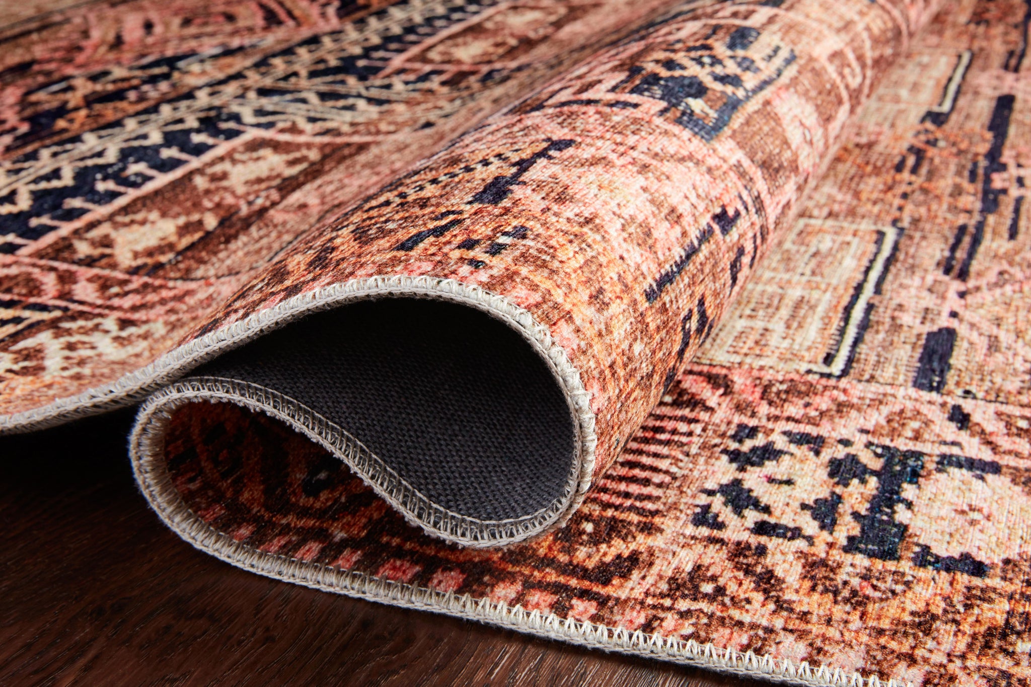 lifestyle view of Layla Mocha / Blush luxury Rug