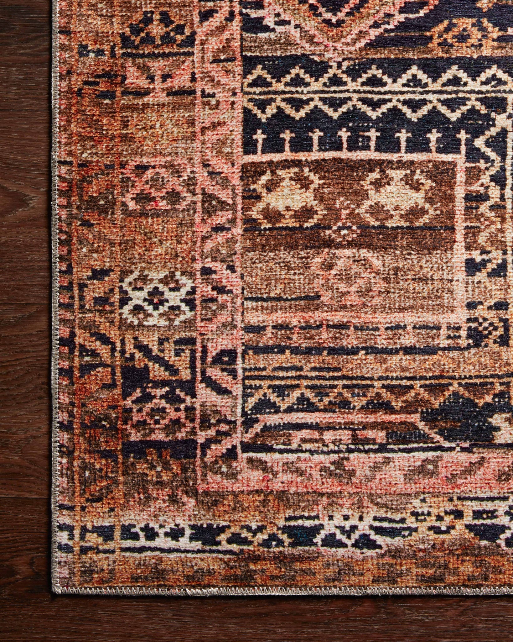 lifestyle view of Layla Mocha / Blush luxury Rug