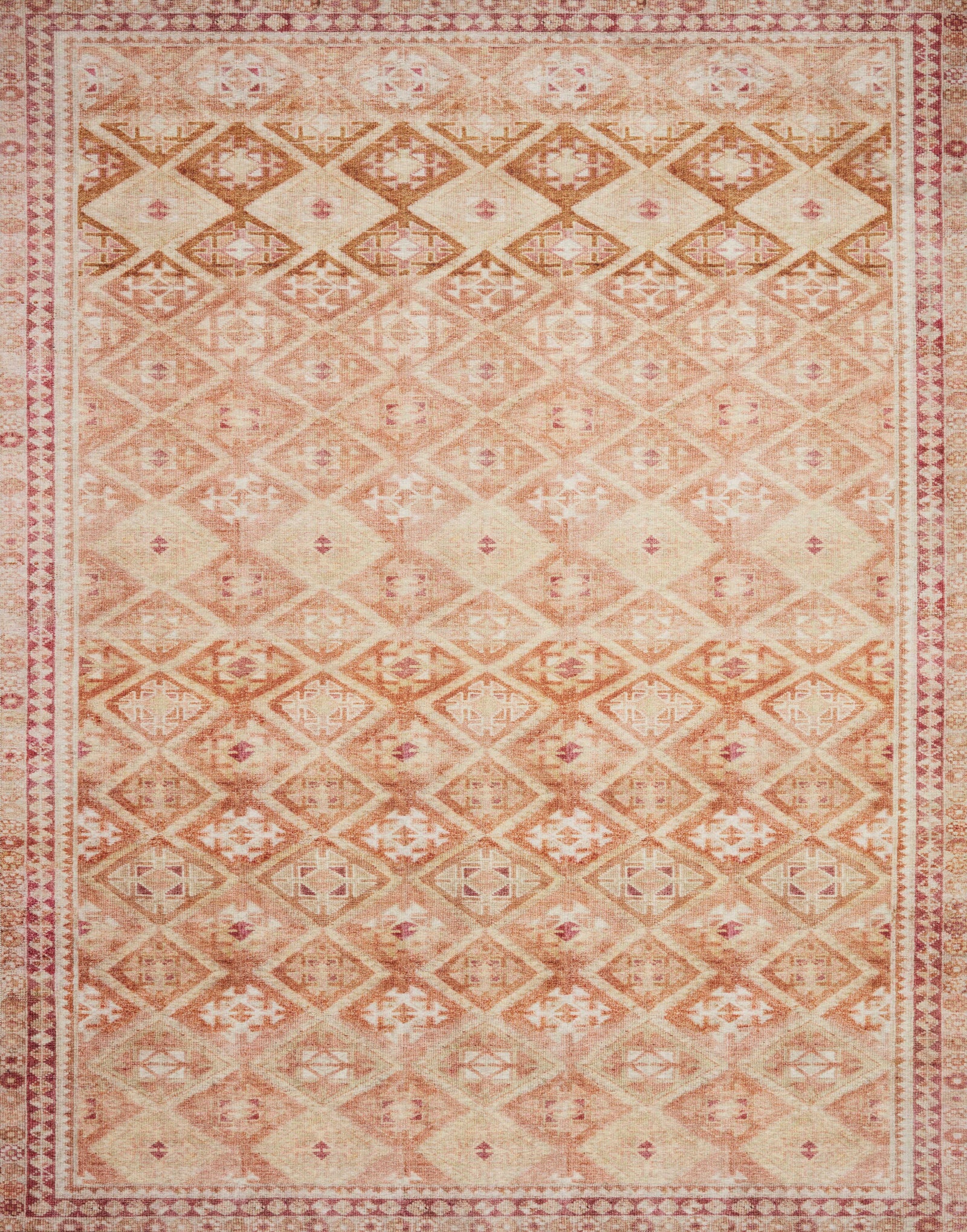 front view of Layla Natural / Spice luxury Rug