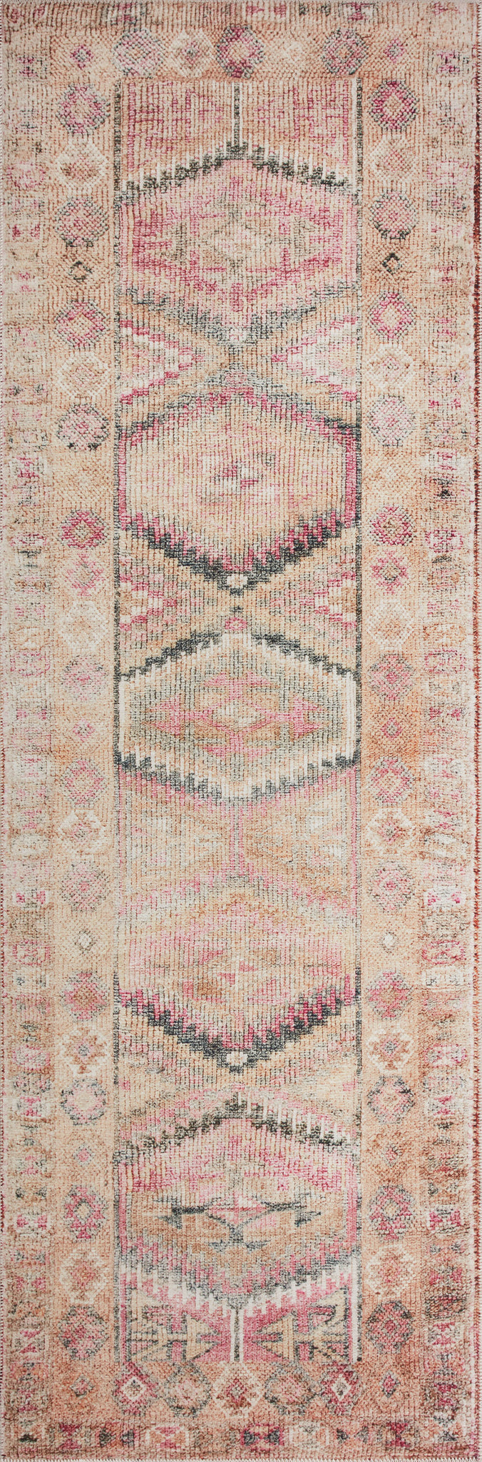 detail view of Layla Pink / Lagoon luxury Rug