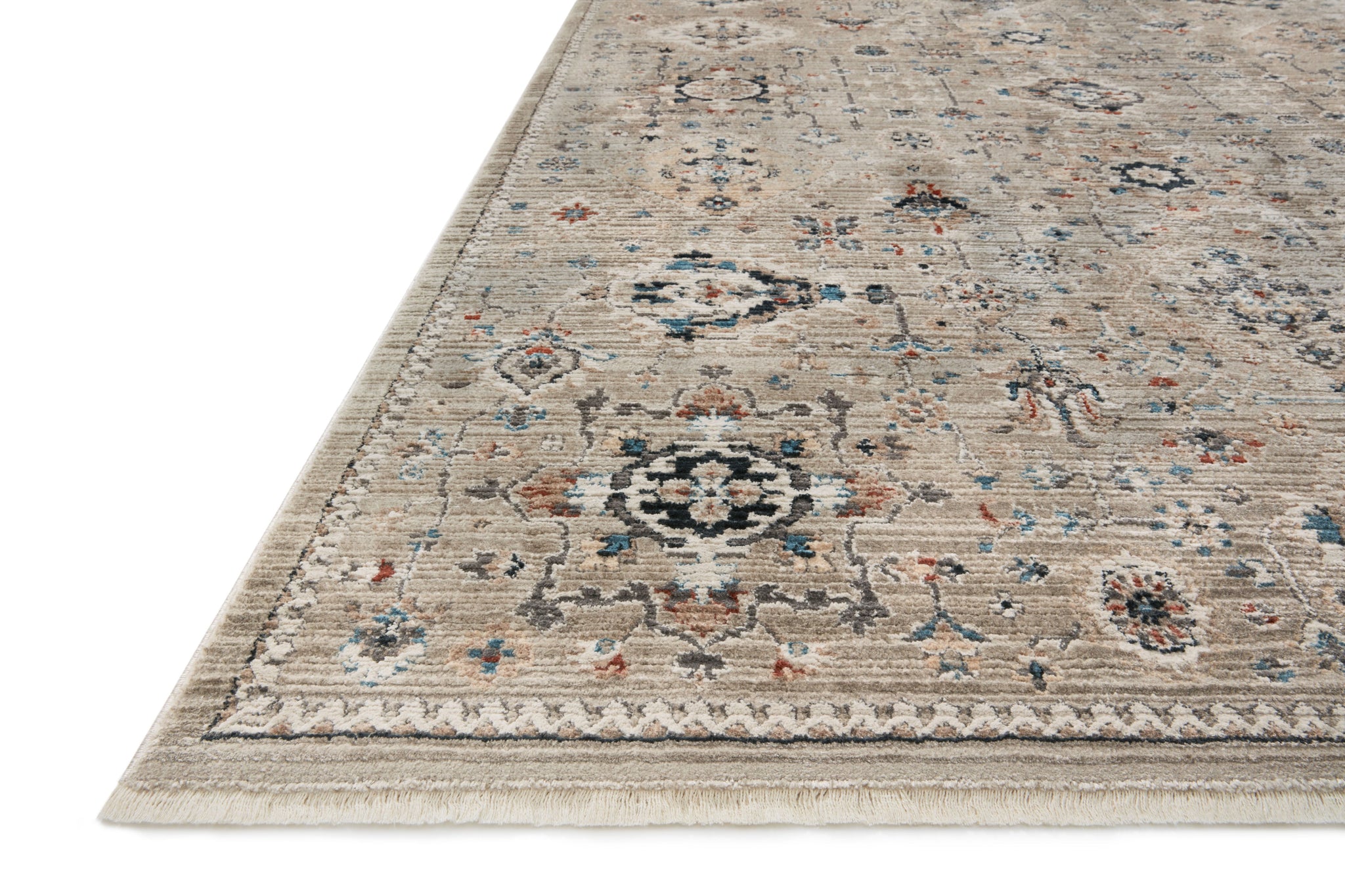 angle view of Leigh Dove / Multi luxury Rug