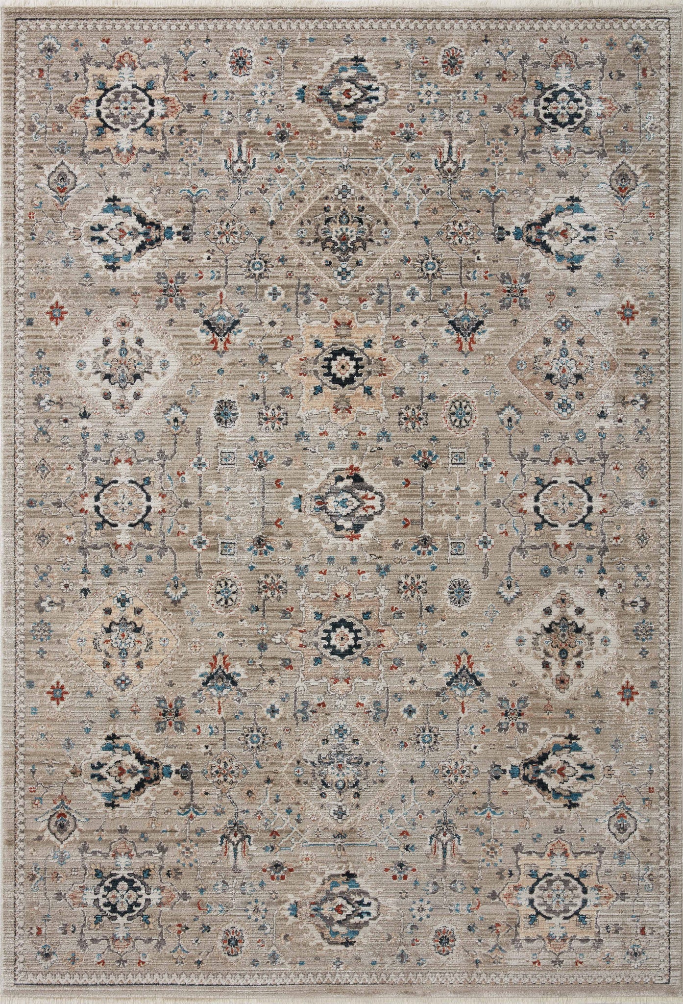 front view of Leigh Dove / Multi luxury Rug