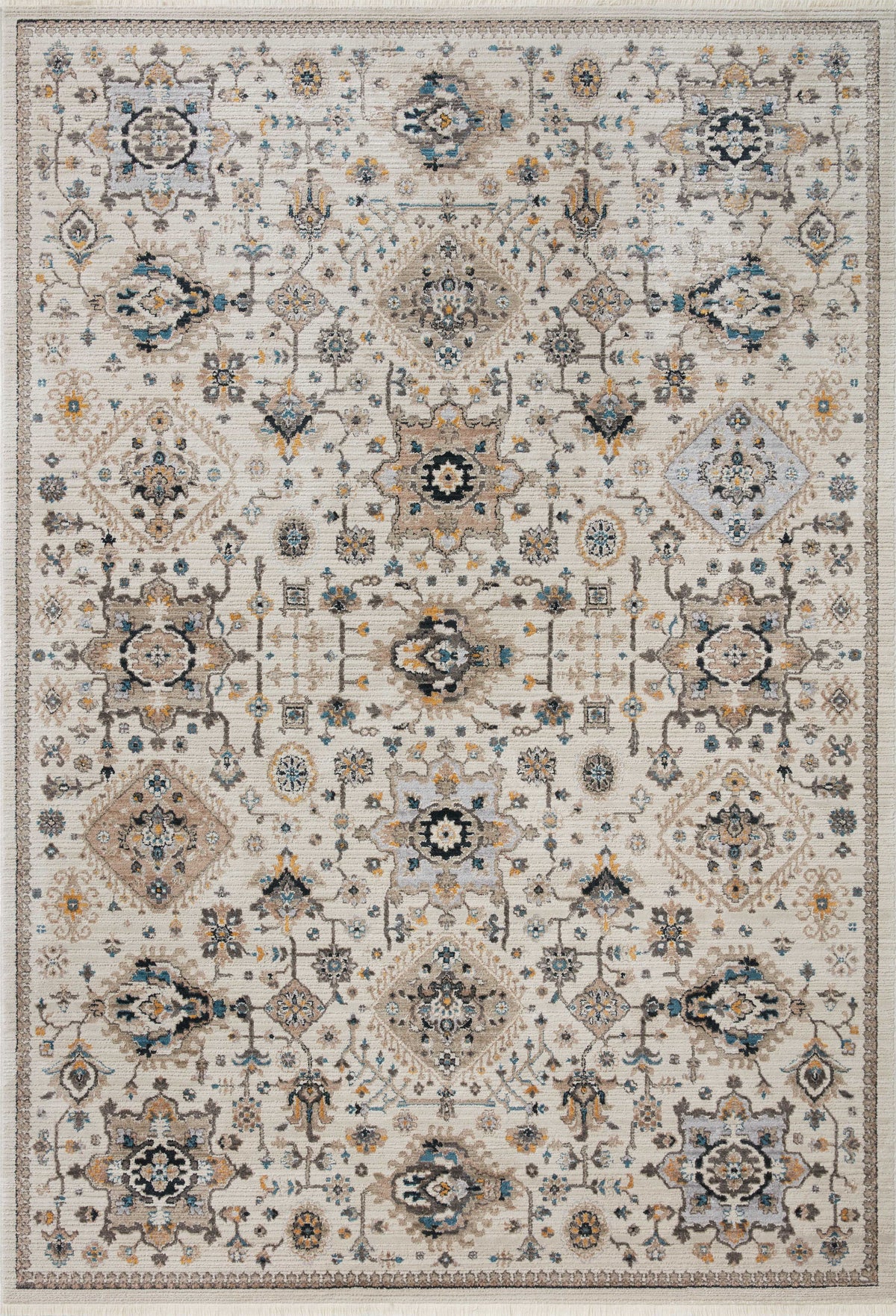front view of Leigh Ivory / Taupe luxury Rug