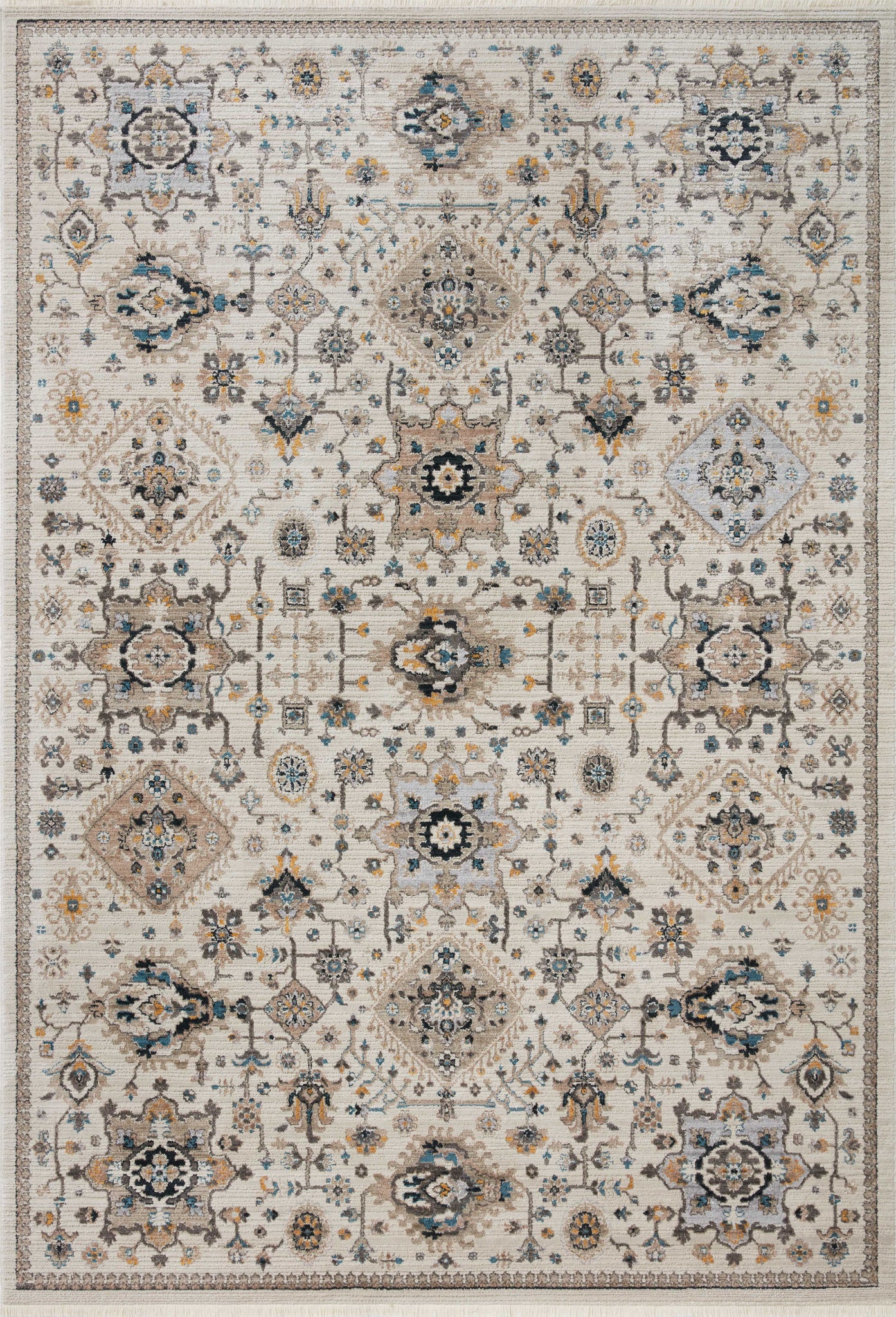 front view of Leigh Ivory / Taupe luxury Rug