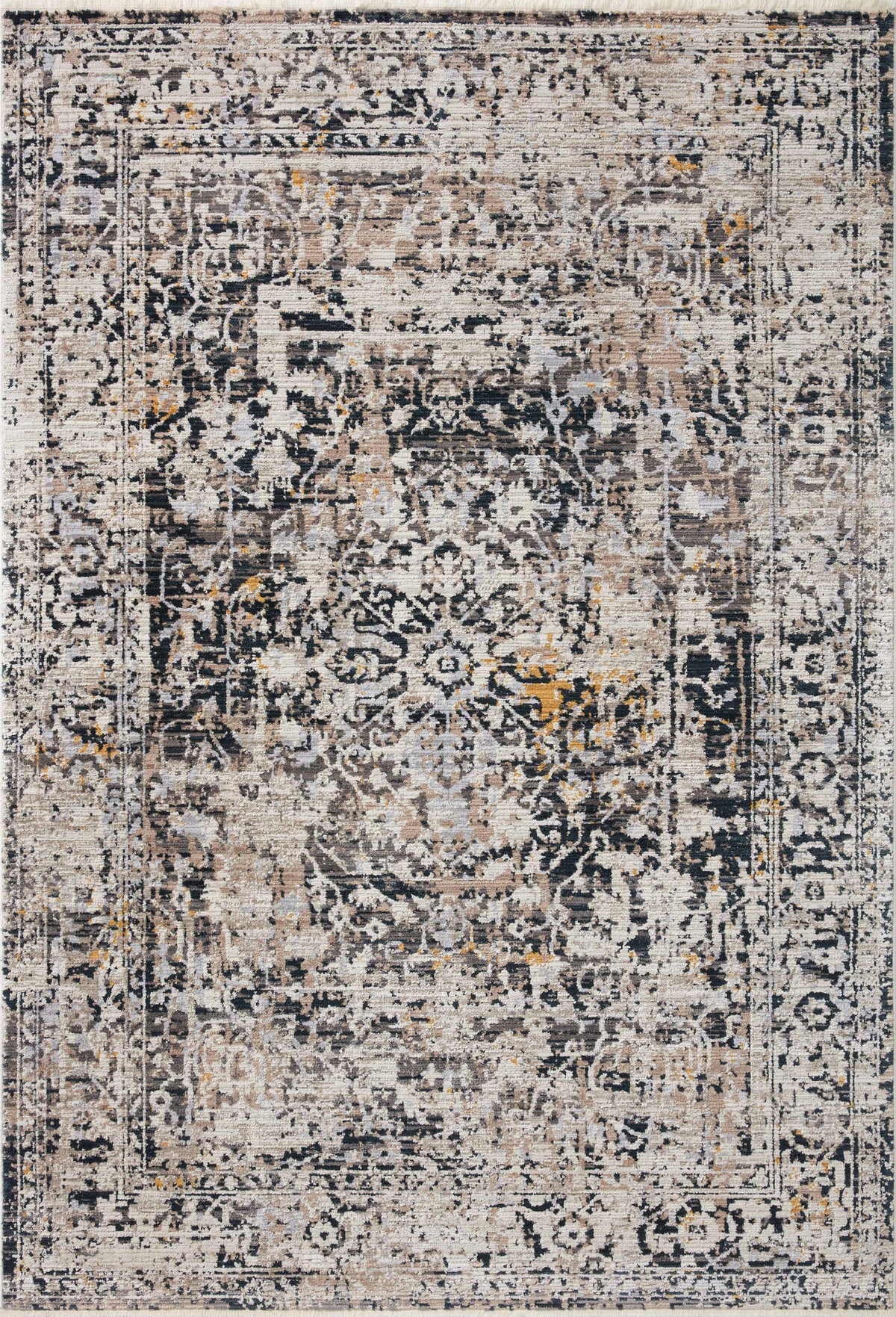 front view of Leigh Charcoal / Taupe luxury Rug