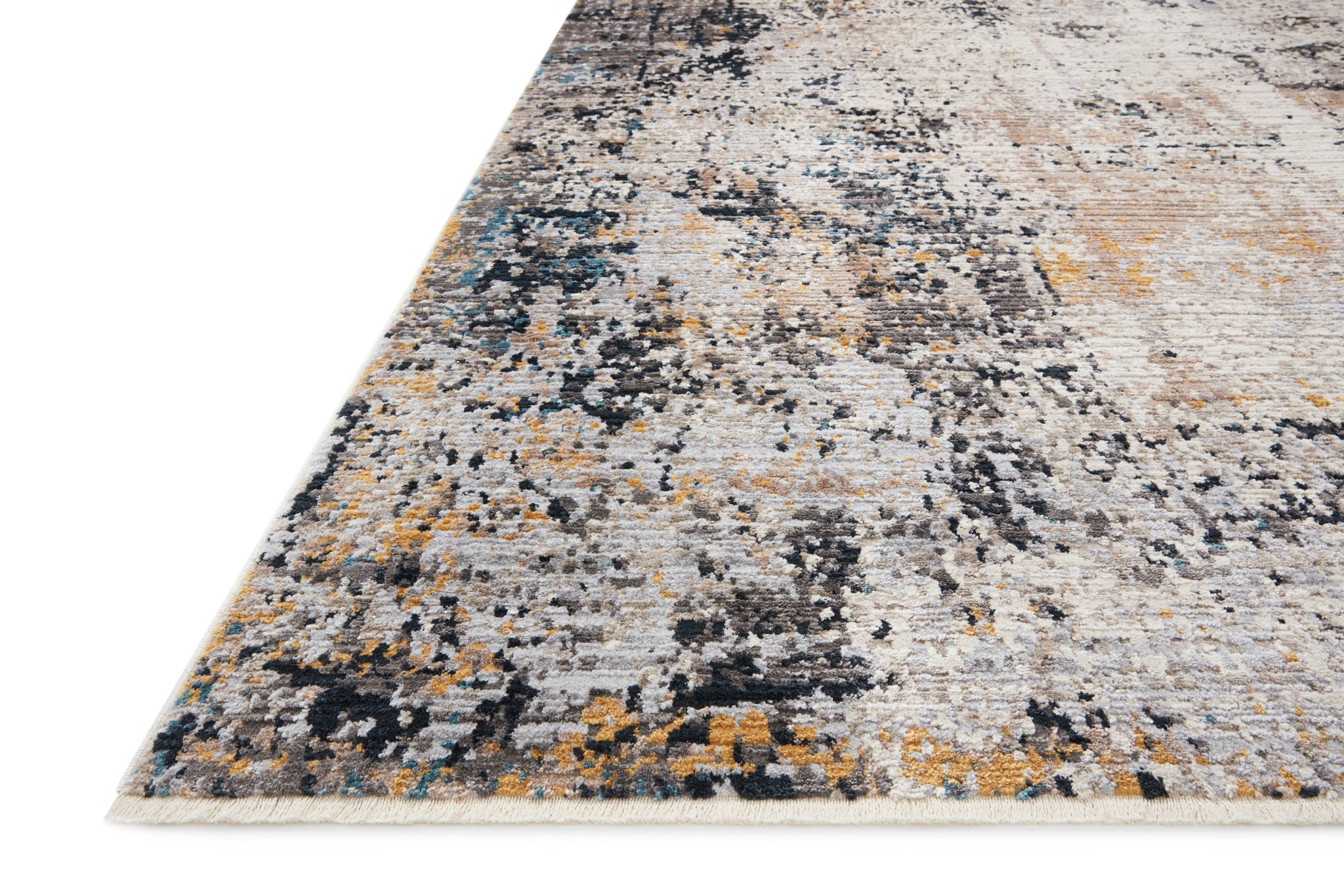 angle view of Leigh Silver / Multi luxury Rug