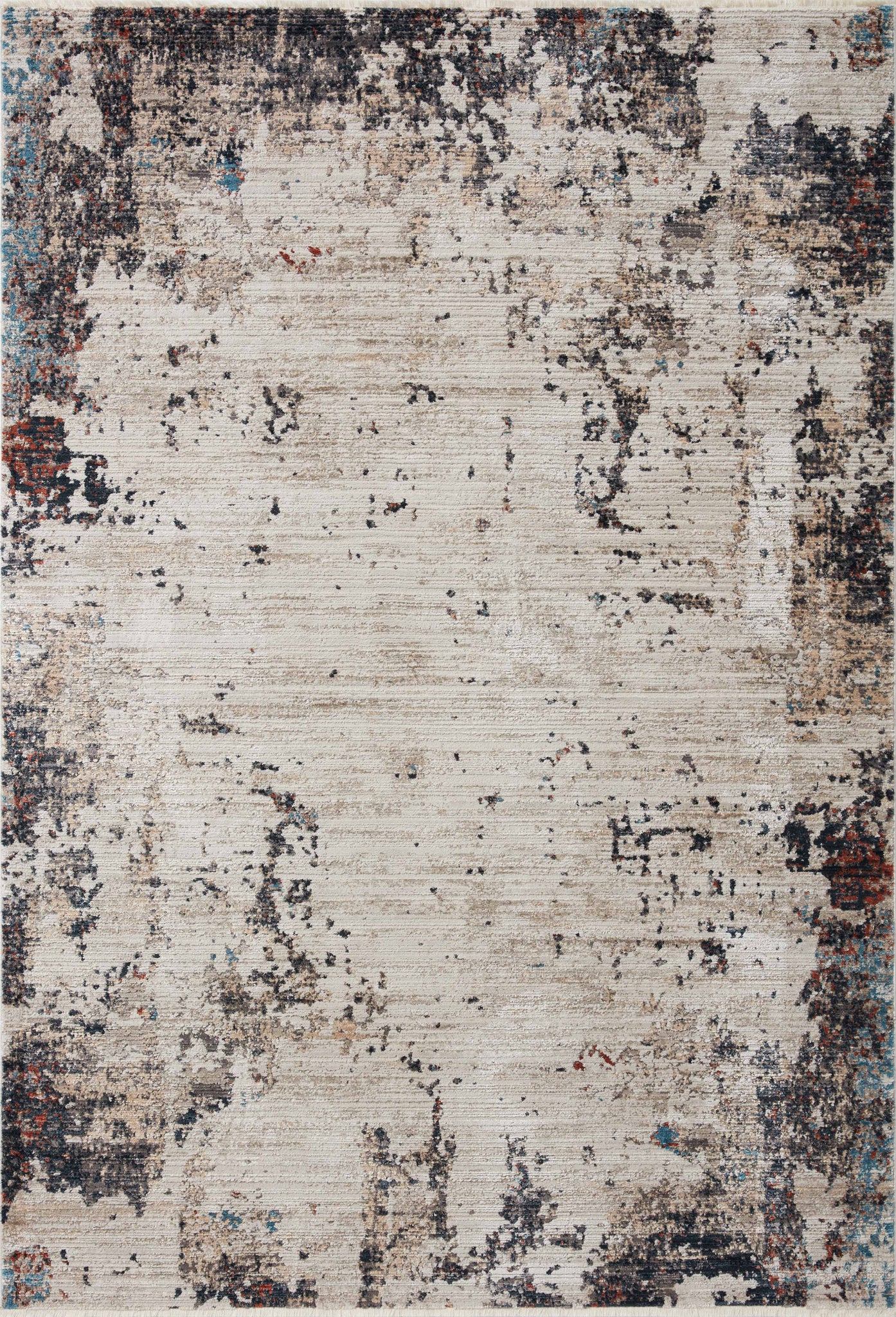 front view of Leigh Ivory / Charcoal luxury Rug
