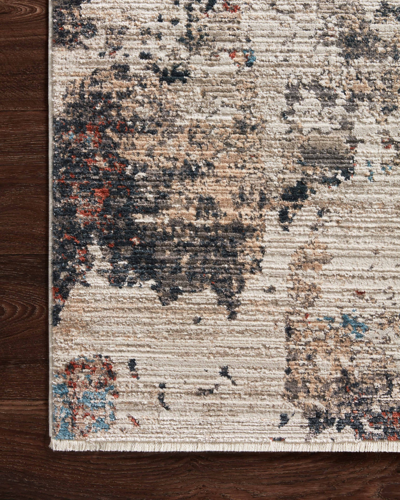 side view of Leigh Ivory / Charcoal luxury Rug