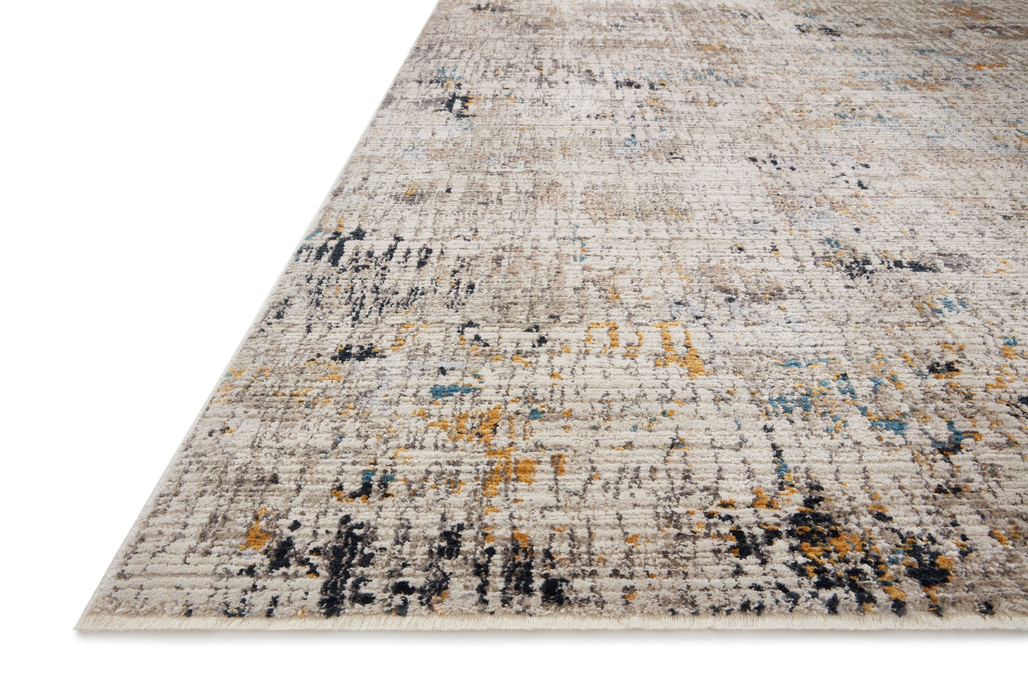 angle view of Leigh Ivory / Granite luxury Rug