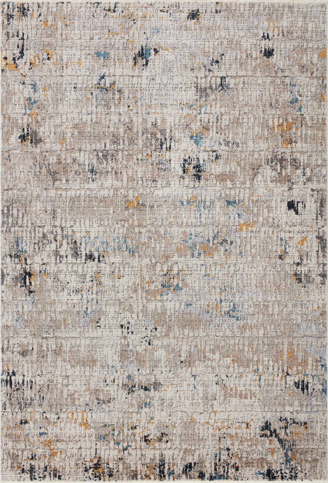 front view of Leigh Ivory / Granite luxury Rug