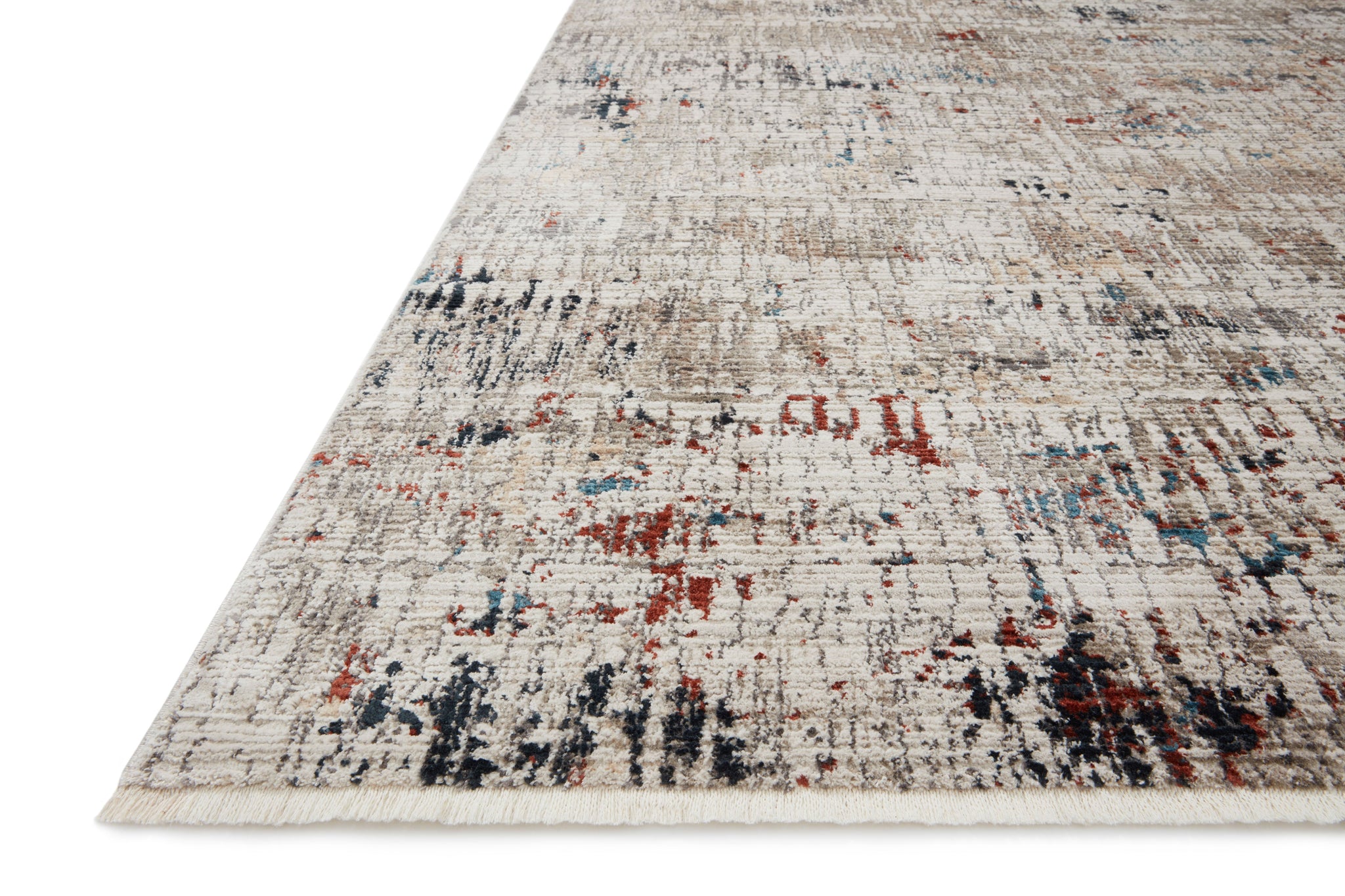 angle view of Leigh Ivory / Multi luxury Rug