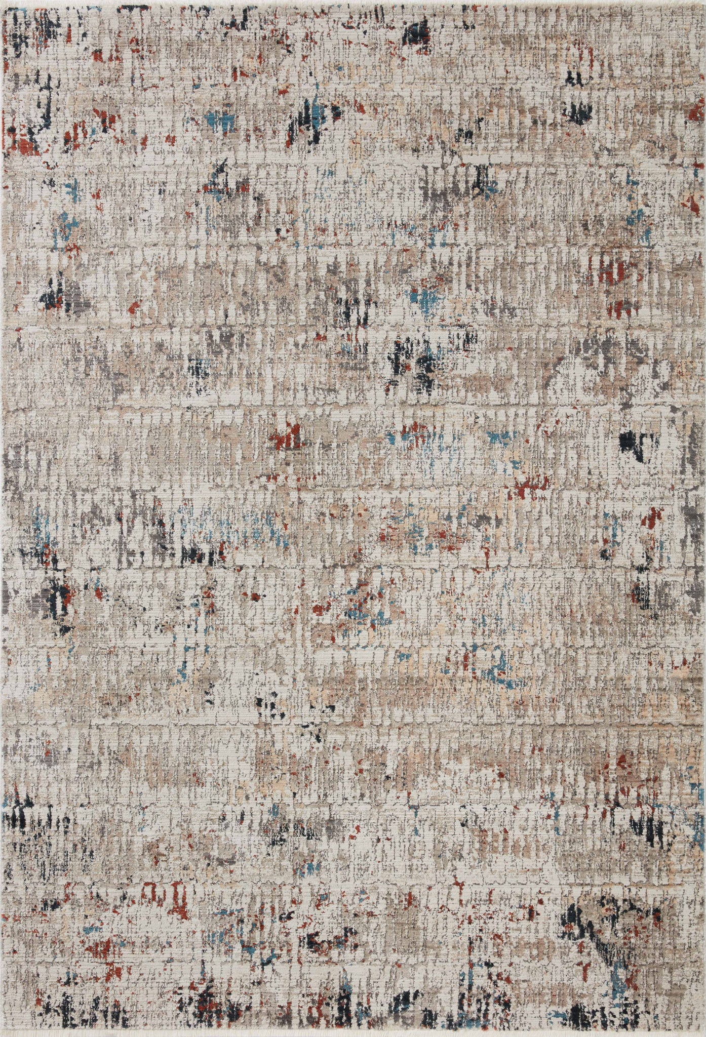 front view of Leigh Ivory / Multi luxury Rug
