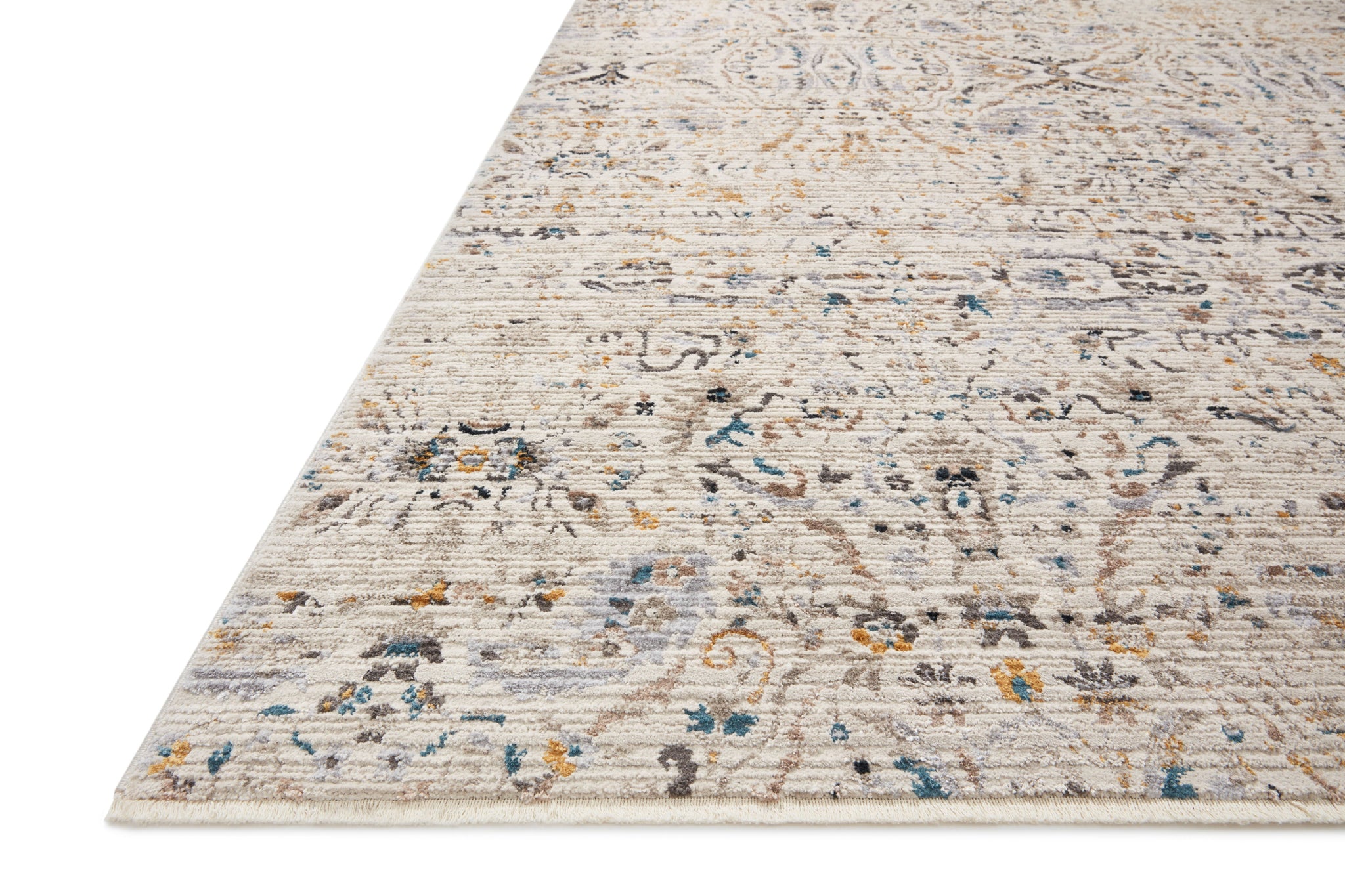 angle view of Leigh Ivory / Straw luxury Rug