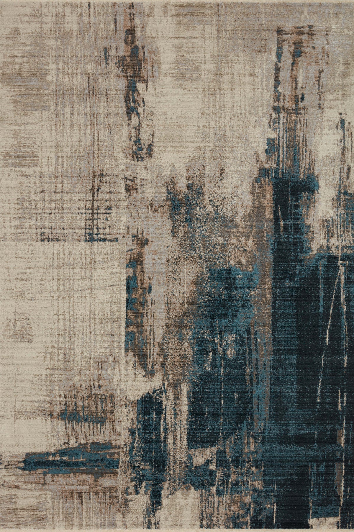 front view of Leigh Slate / Denim luxury Rug