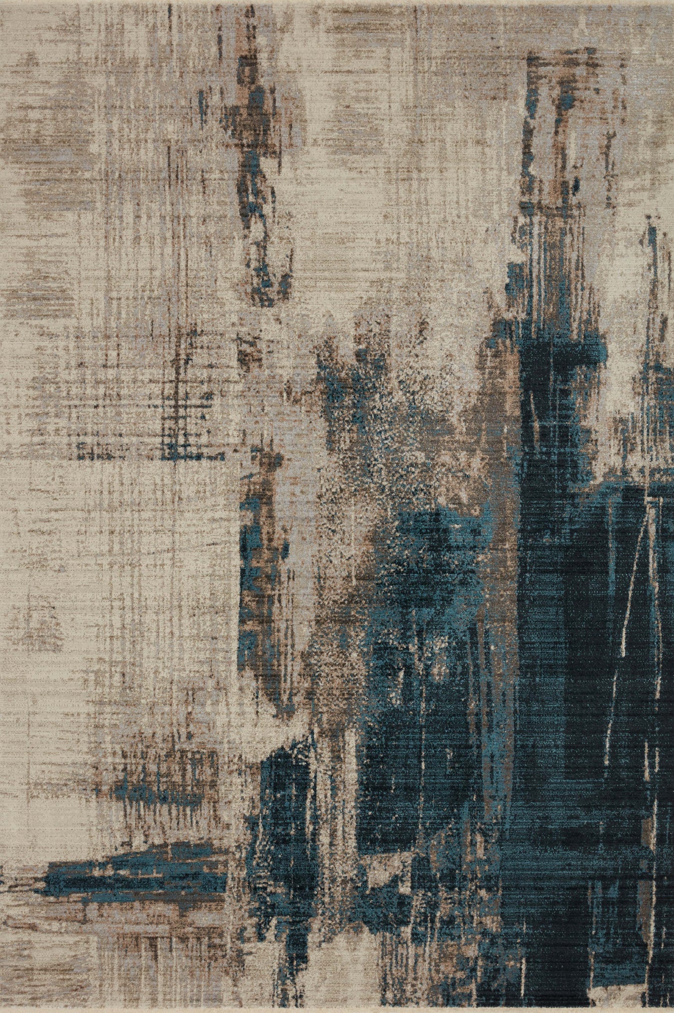 front view of Leigh Slate / Denim luxury Rug
