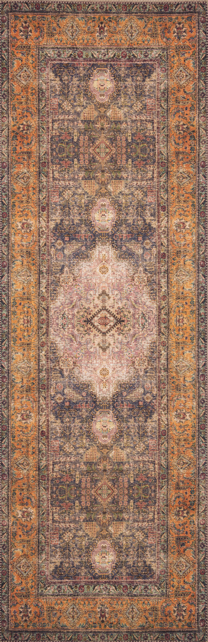 detail view of Loren Plum / Multi luxury Rug