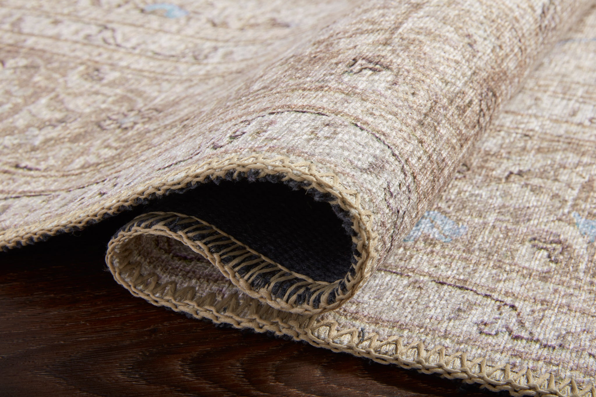lifestyle view of Loren Sand / Taupe luxury Rug