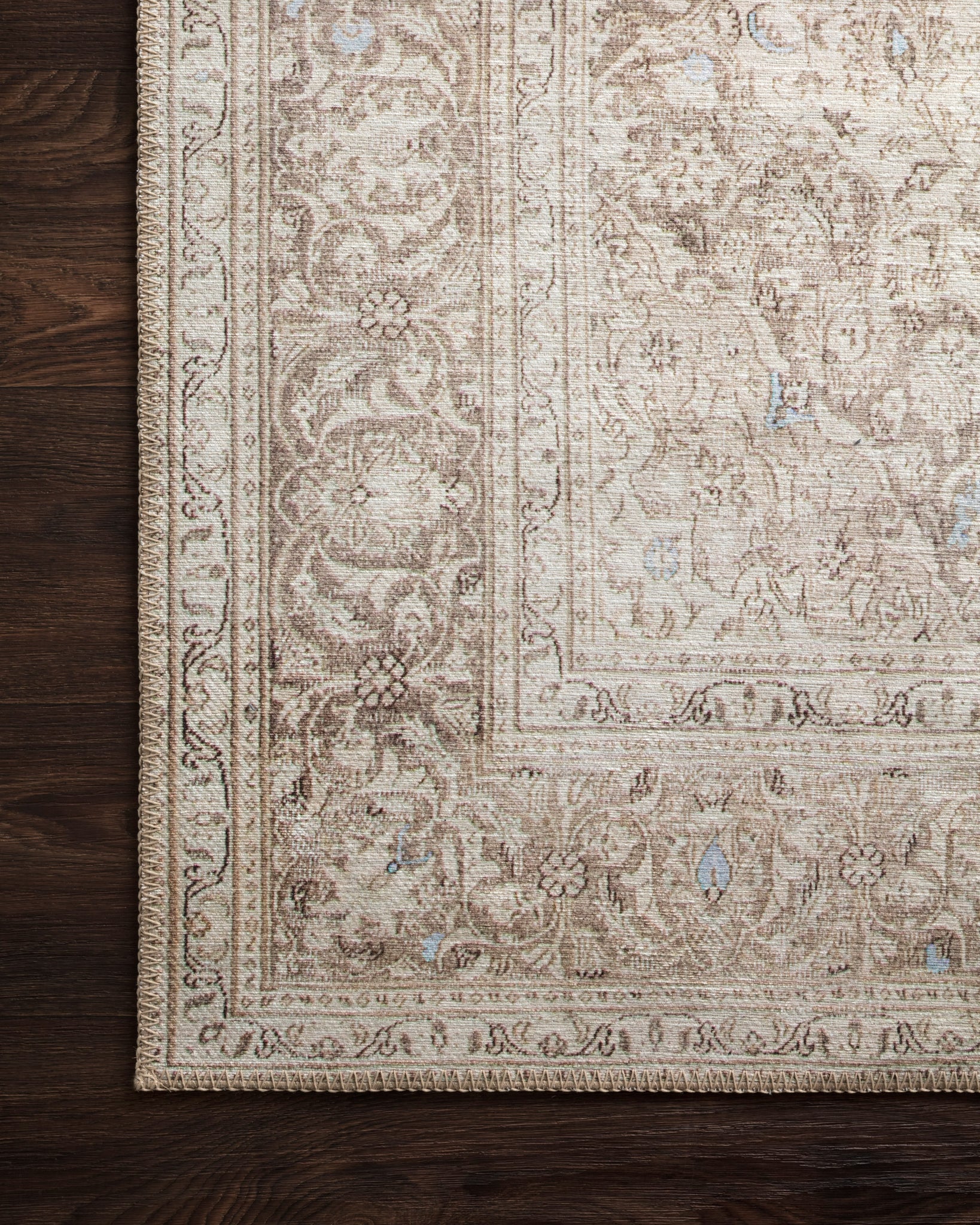 lifestyle view of Loren Sand / Taupe luxury Rug