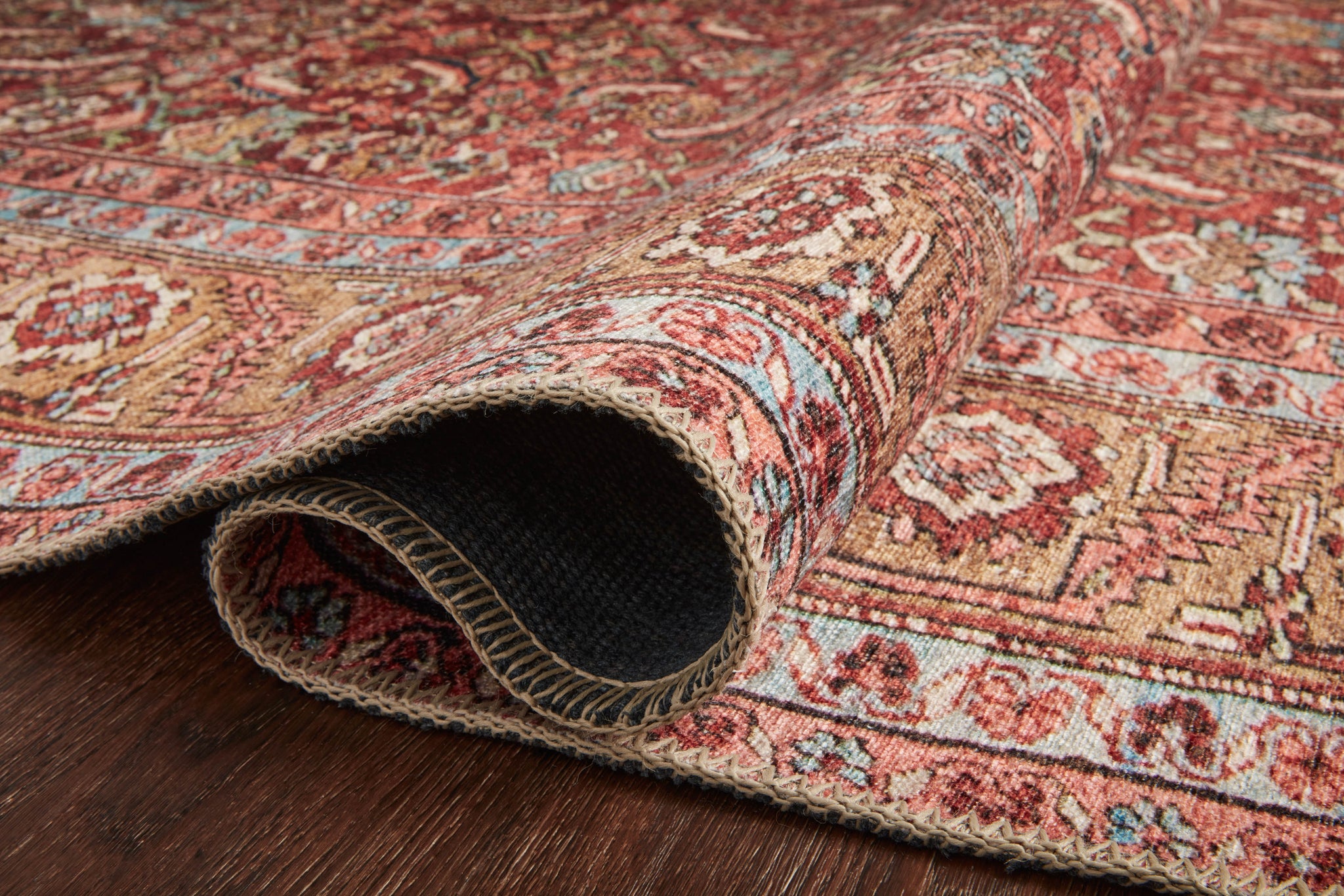 detail view of Loren Red / Multi luxury Rug