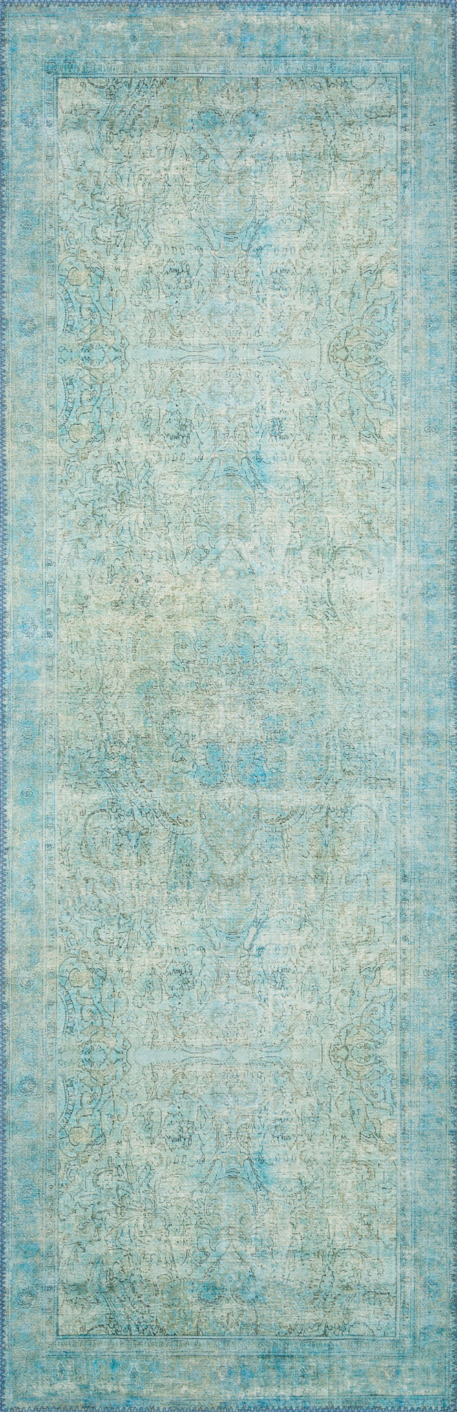 detail view of Loren Aqua luxury Rug