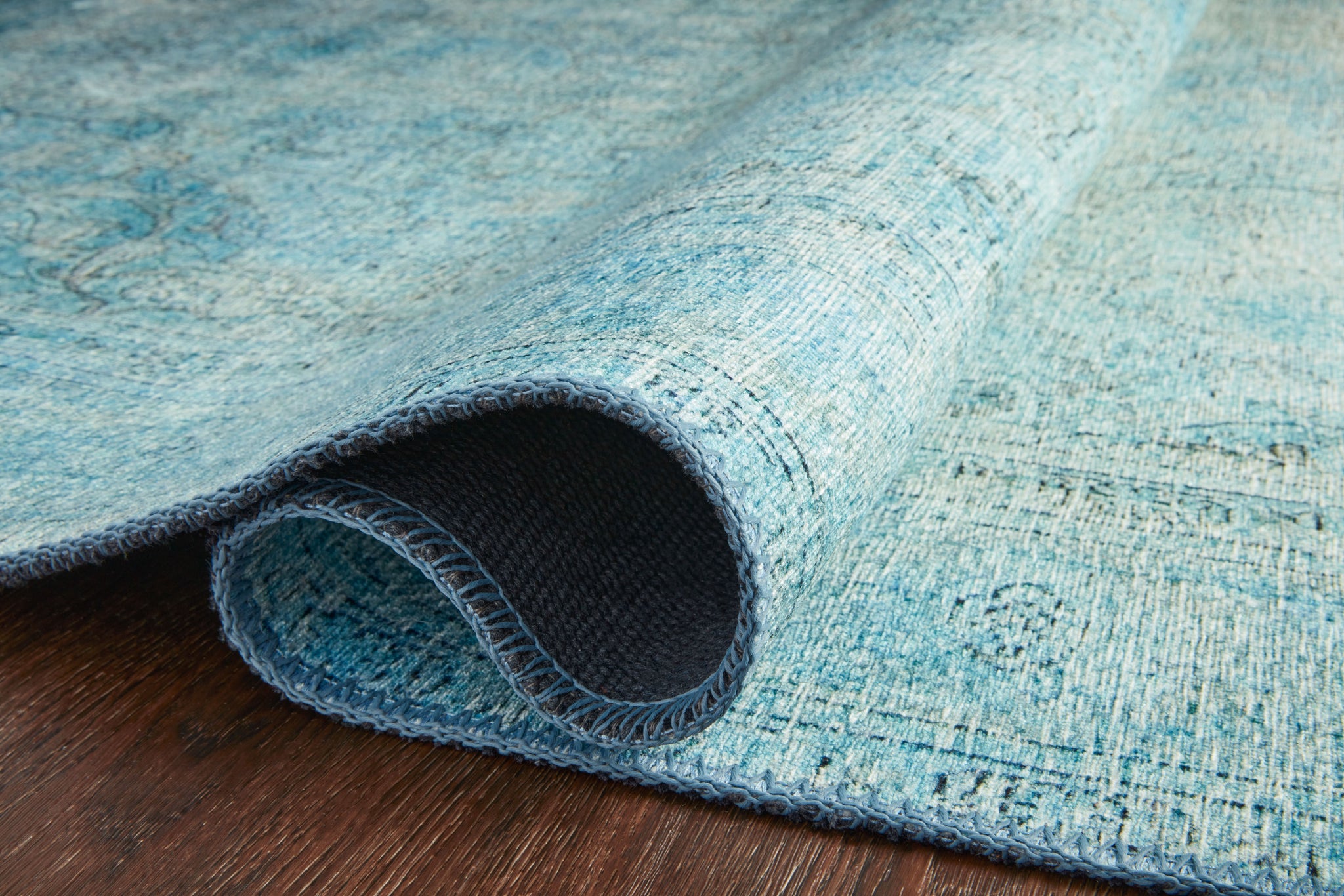 lifestyle view of Loren Aqua luxury Rug