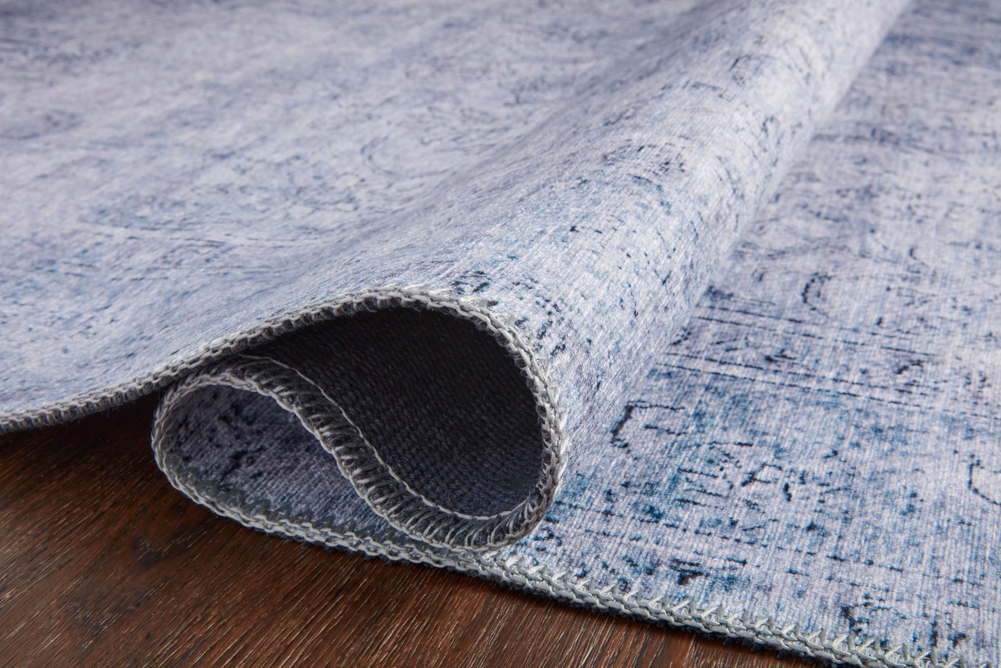 detail view of Loren Slate luxury Rug
