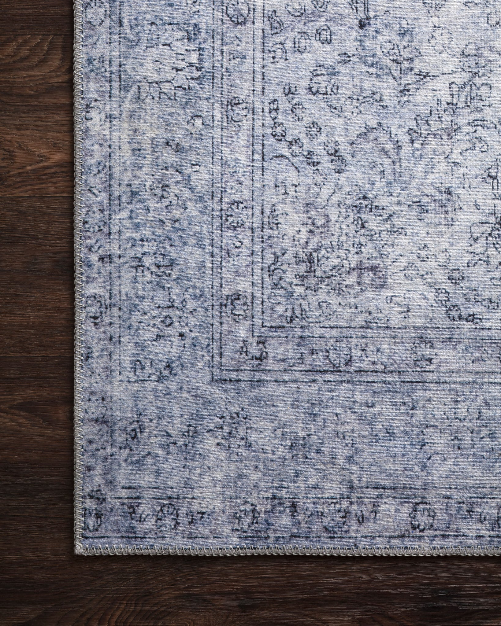 lifestyle view of Loren Slate luxury Rug
