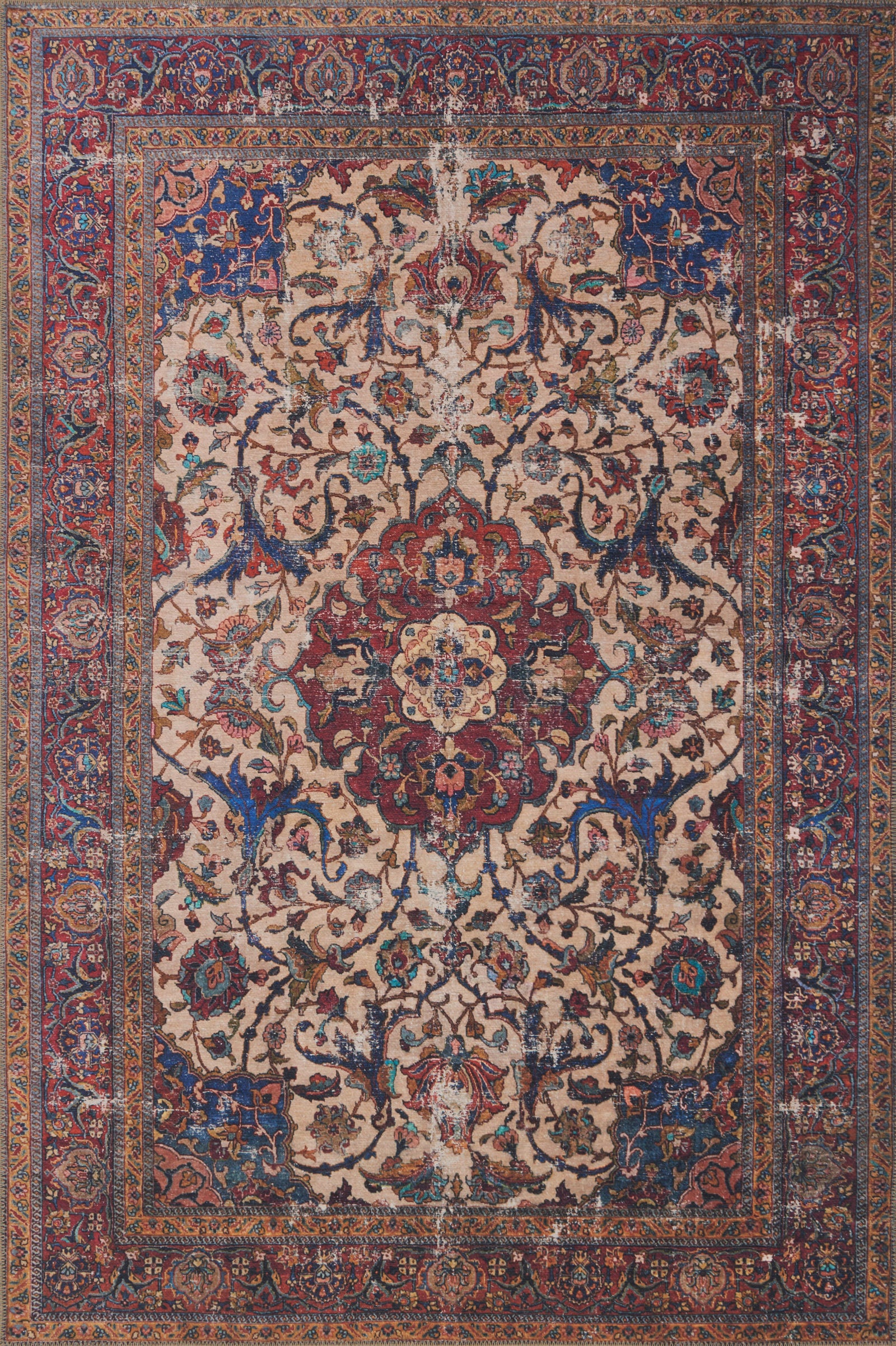 front view of Loren Sand / Multi luxury Rug