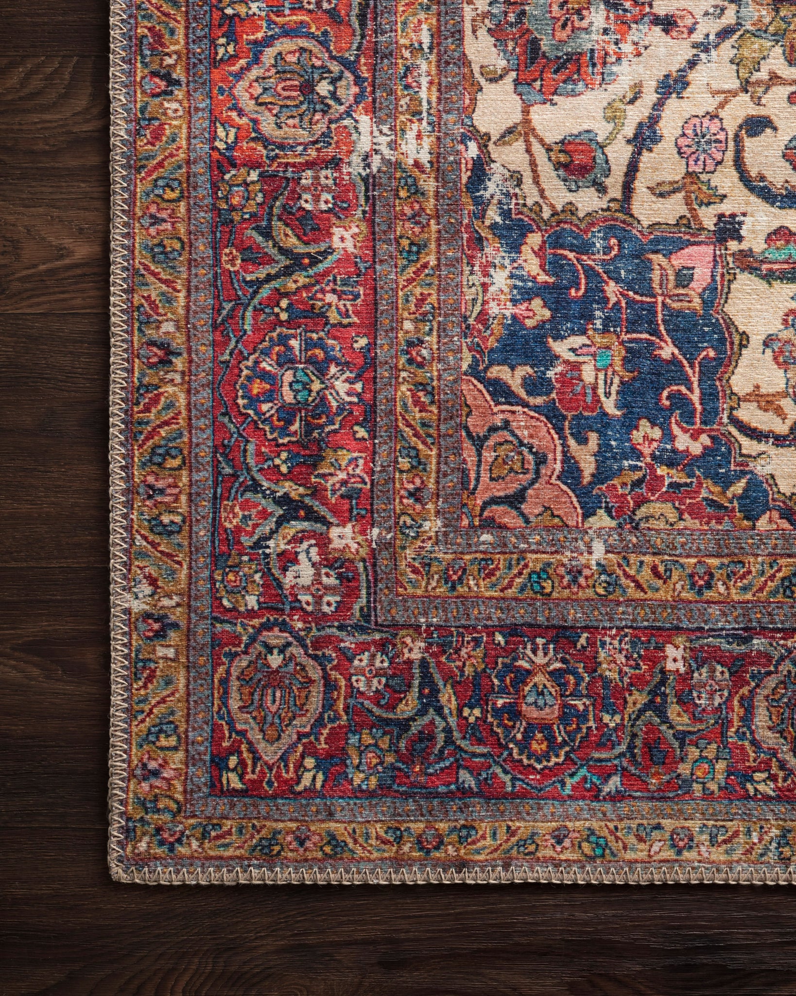 lifestyle view of Loren Sand / Multi luxury Rug