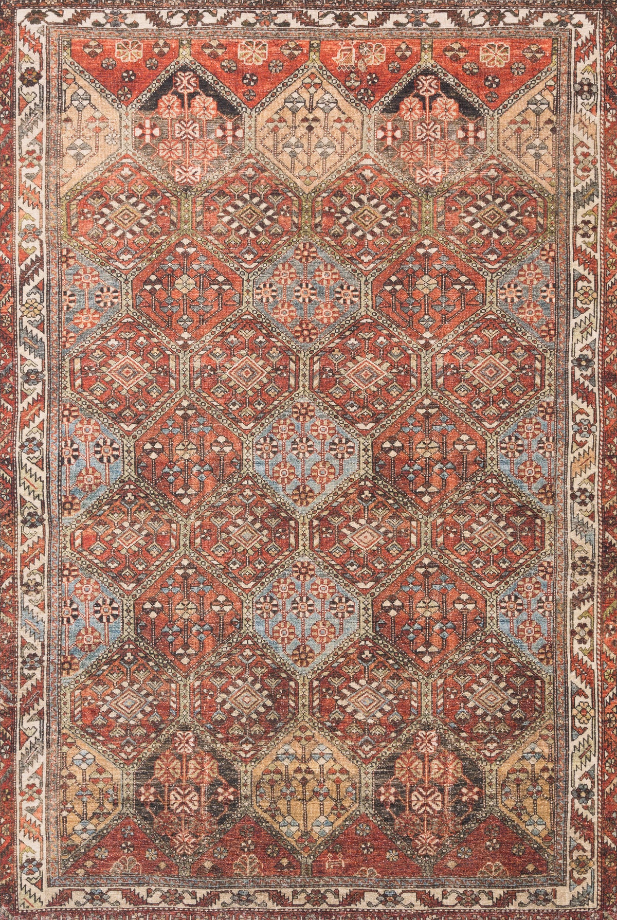 front view of Loren Spice / Multi luxury Rug